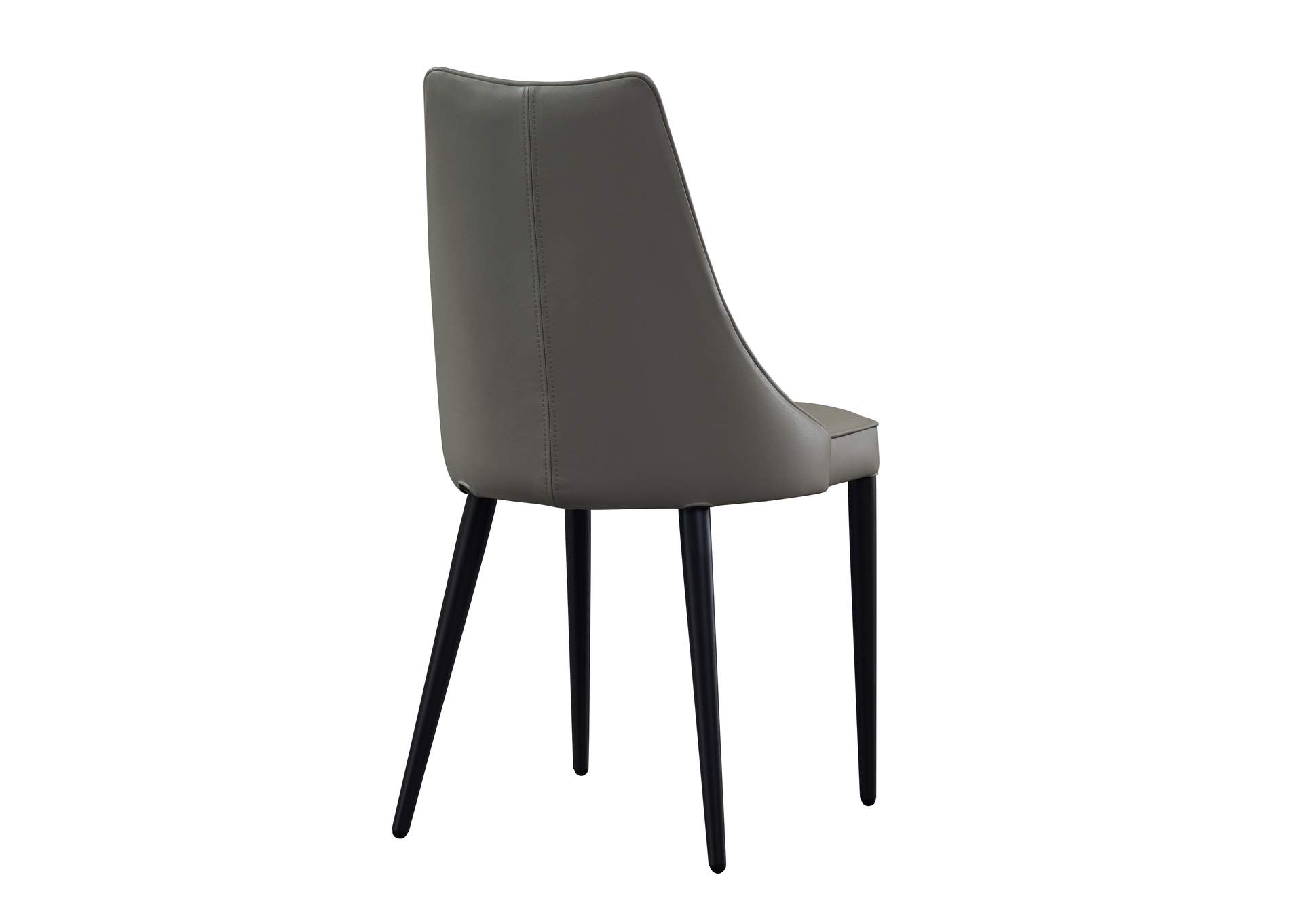 Milano Leather Dining Chair In Light Grey image 3