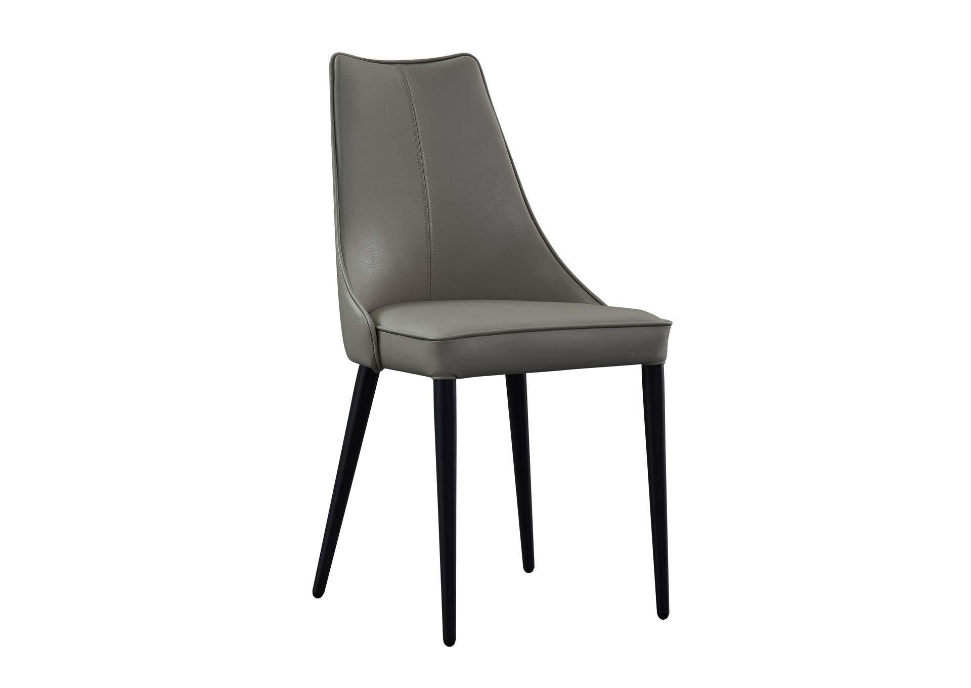 Milano Leather Dining Chair In Light Grey image 1