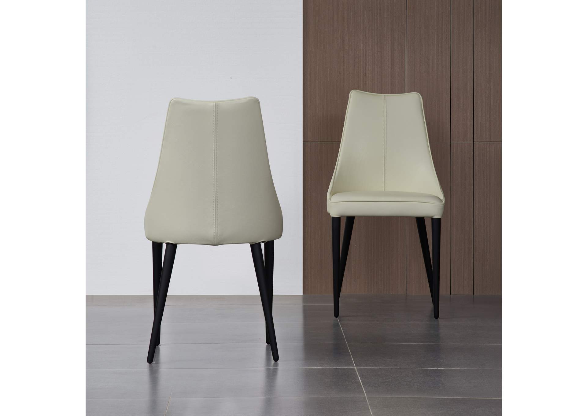 Milano Leather Dining Chair In White image 4