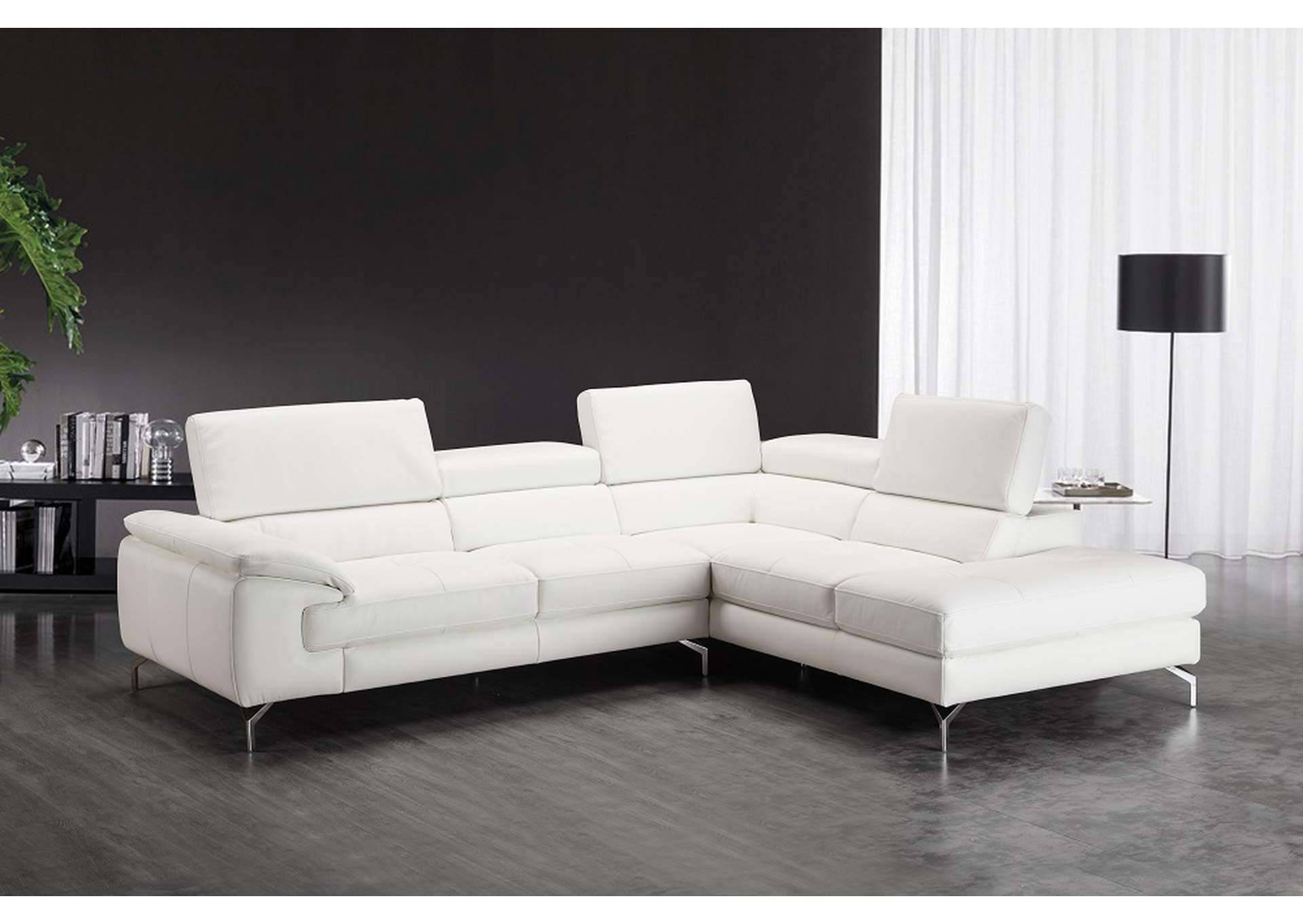 Nila Premium Leather Sectional In Right Facing Chaise image 1