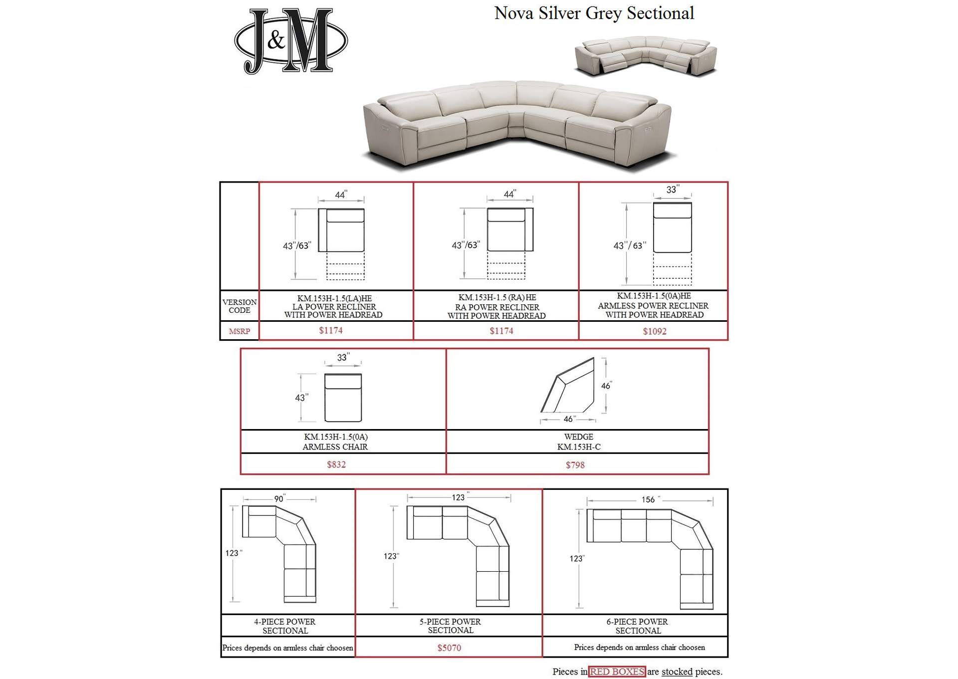 Nova Motion Sectional In Silver Grey image 4