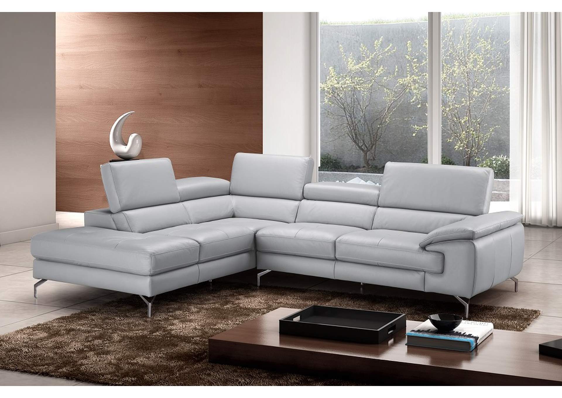Olivia Premium Leather Sectional In Left Facing Chaise image 1