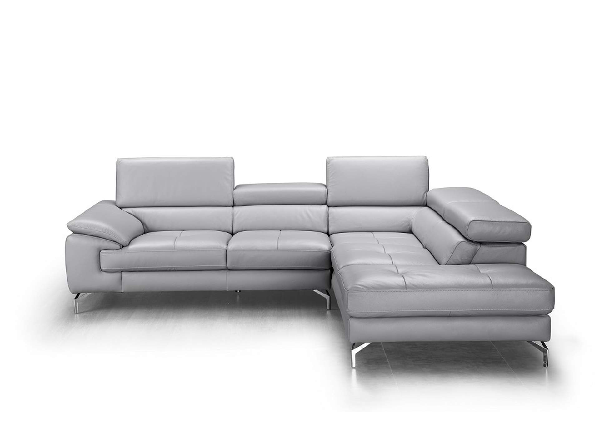 Olivia Premium Leather Sectional In Right Facing Chaise image 3