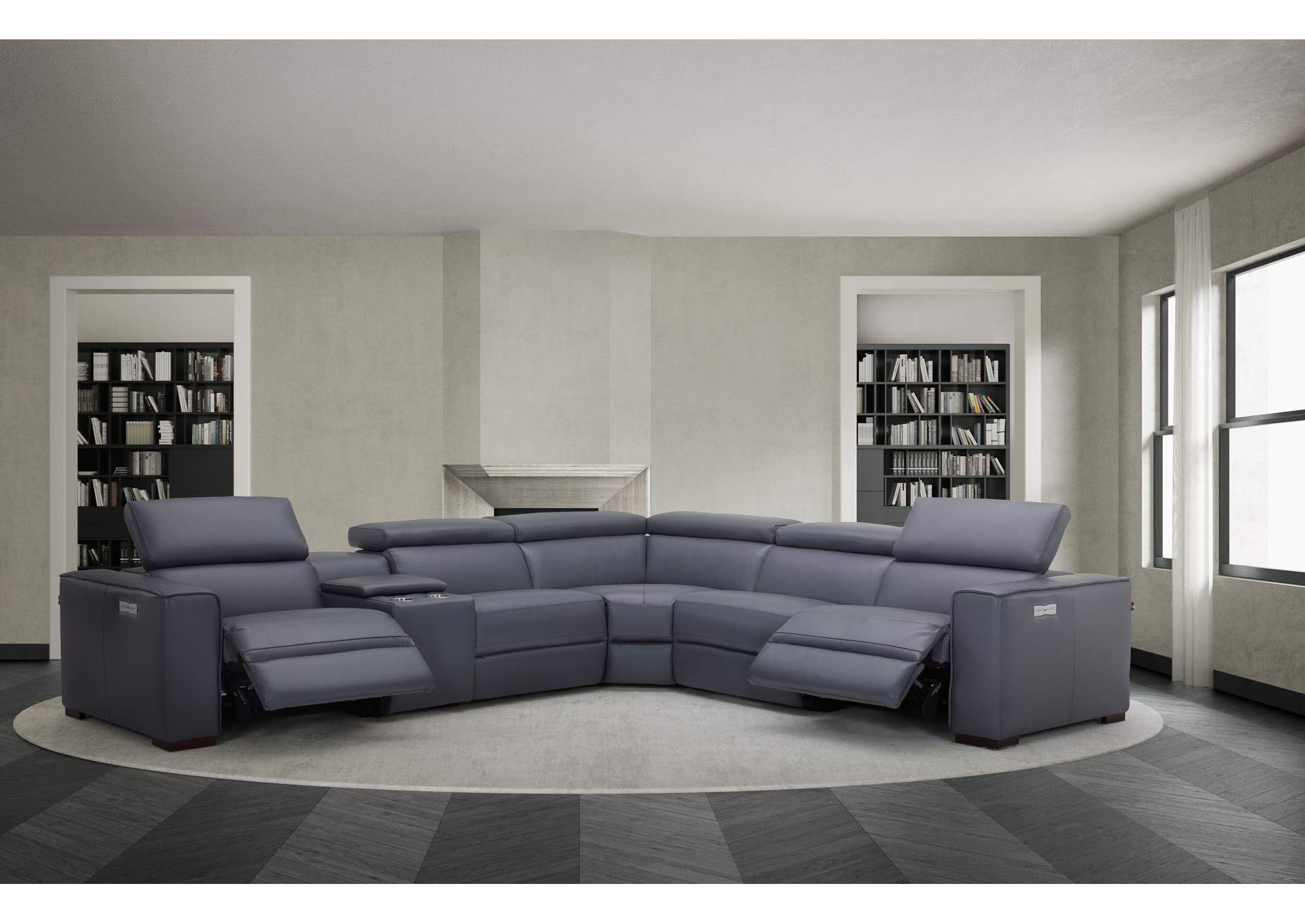 Picasso Motion Sectional In Blue Grey image 4