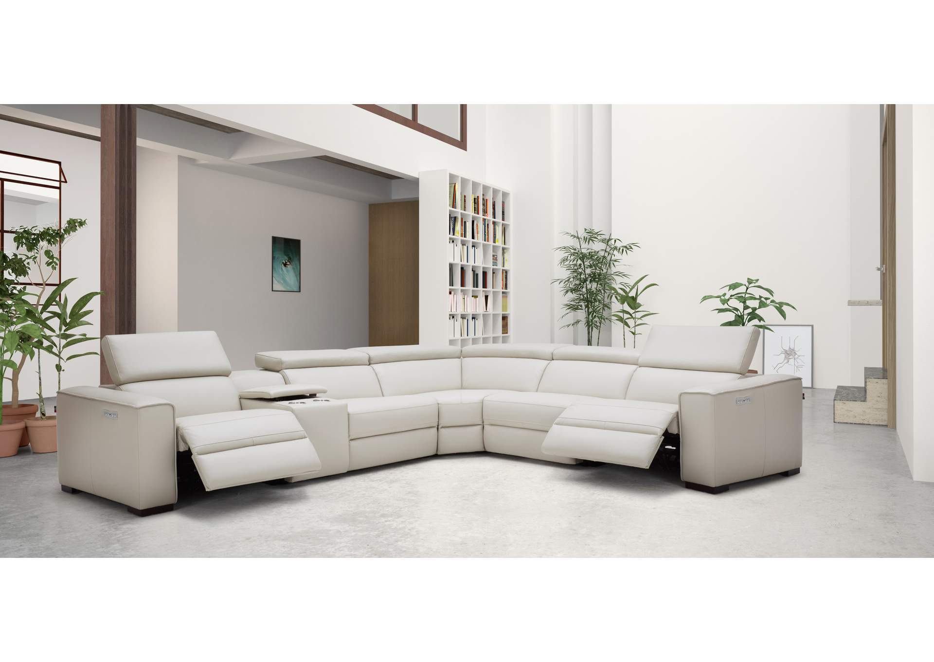 Picasso Motion Sectional In Silver Grey image 12
