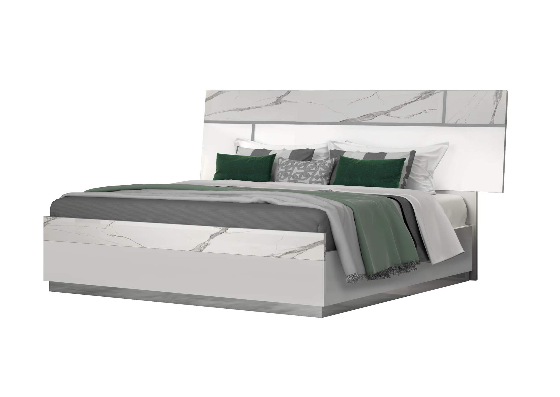 Sunset Premium Queen Bed In Bianco Luc+Stat image 1