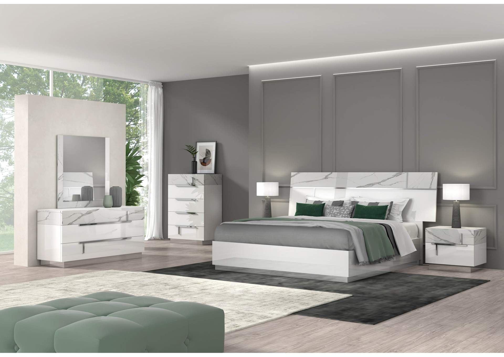 Sunset Premium Queen Bed In Bianco Luc+Stat image 4