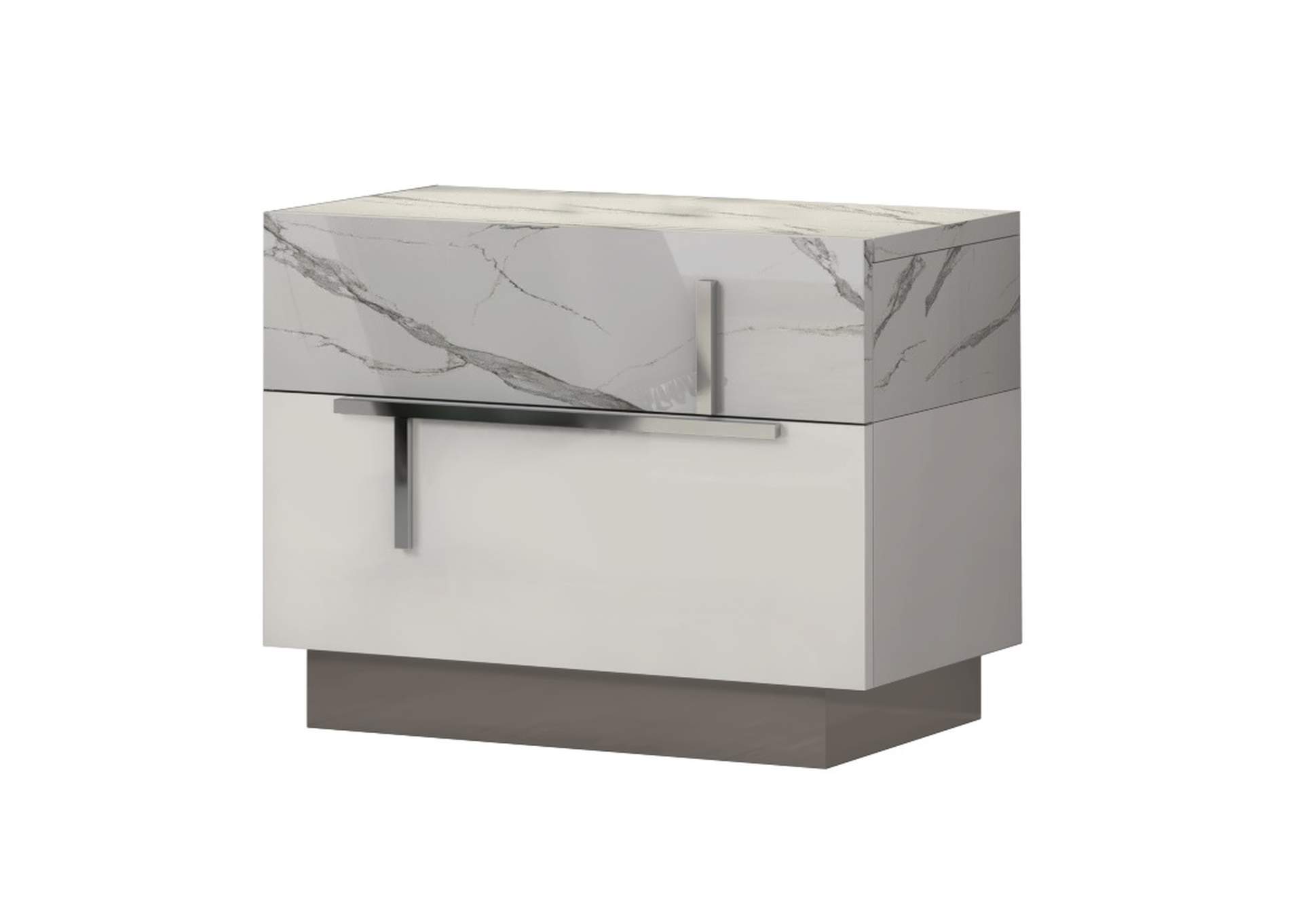 Sunset Premium Nightstand In Bianco Luc+Stat image 1