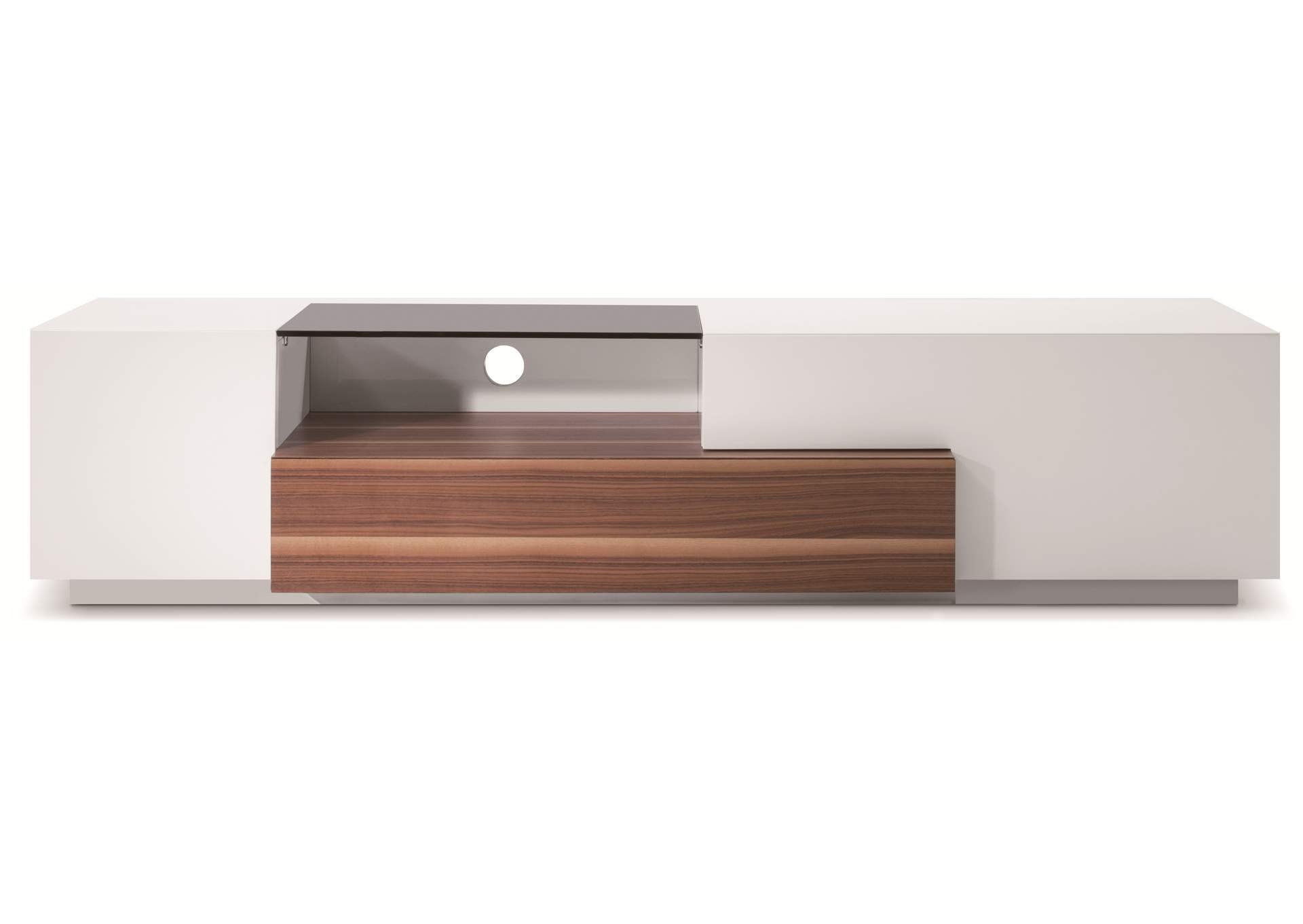 TV Stand 015 In Walnut & White High Gloss image 1