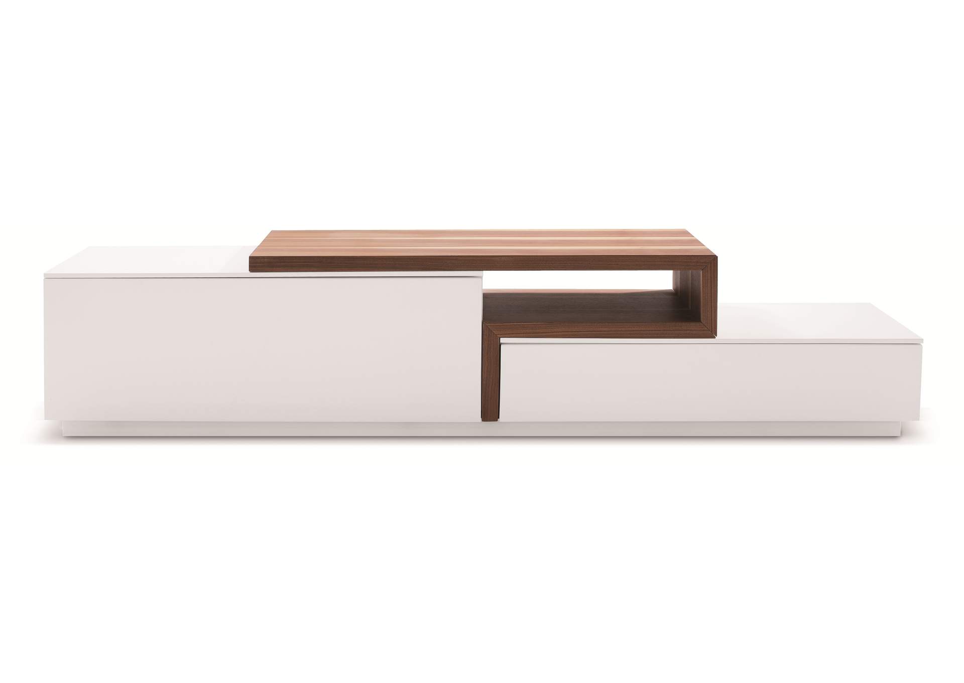 TV Stand 045 In White High Gloss & Walnut image 1
