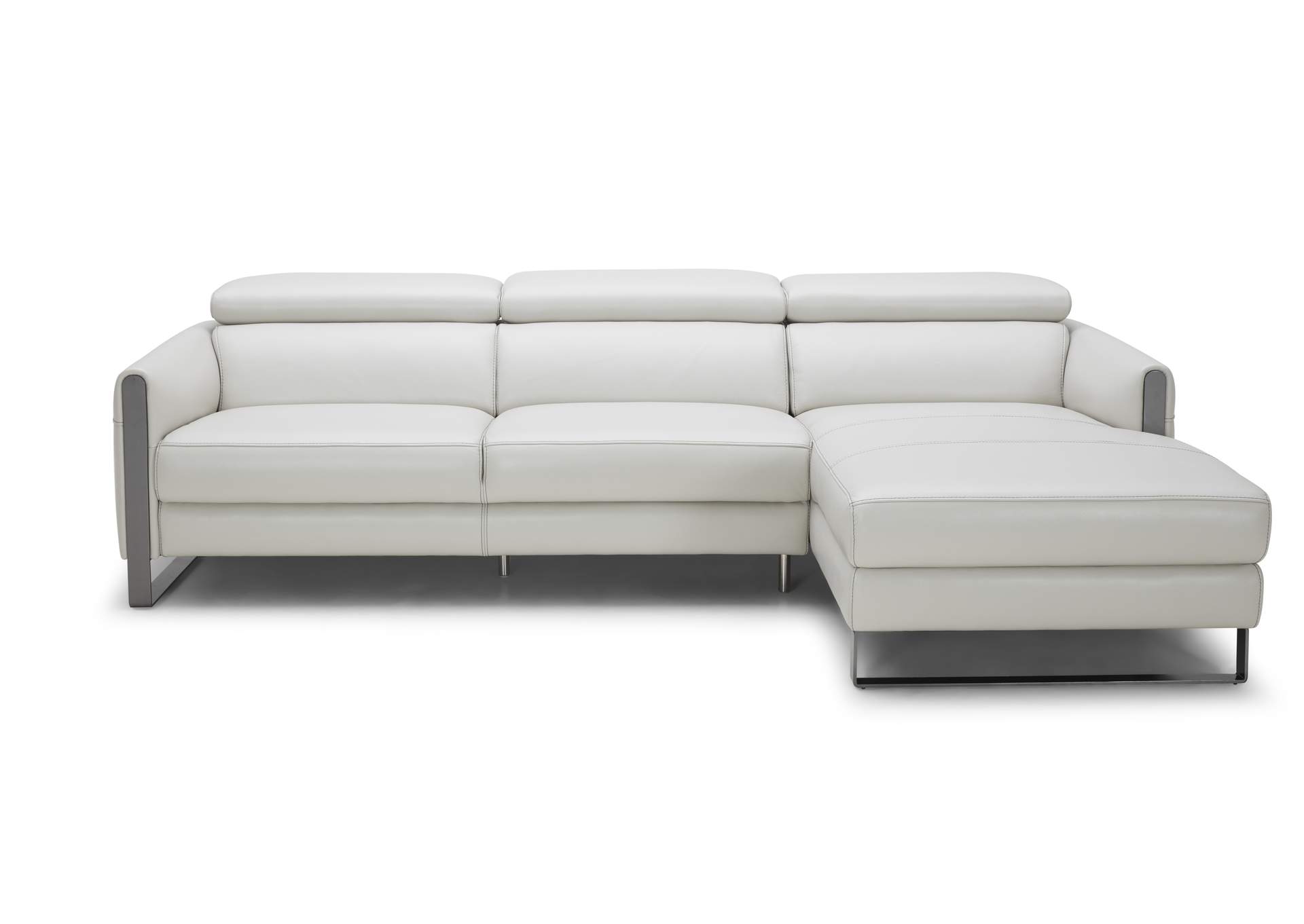 Nina Premium Leather Sectional In Right Hand Facing image 3