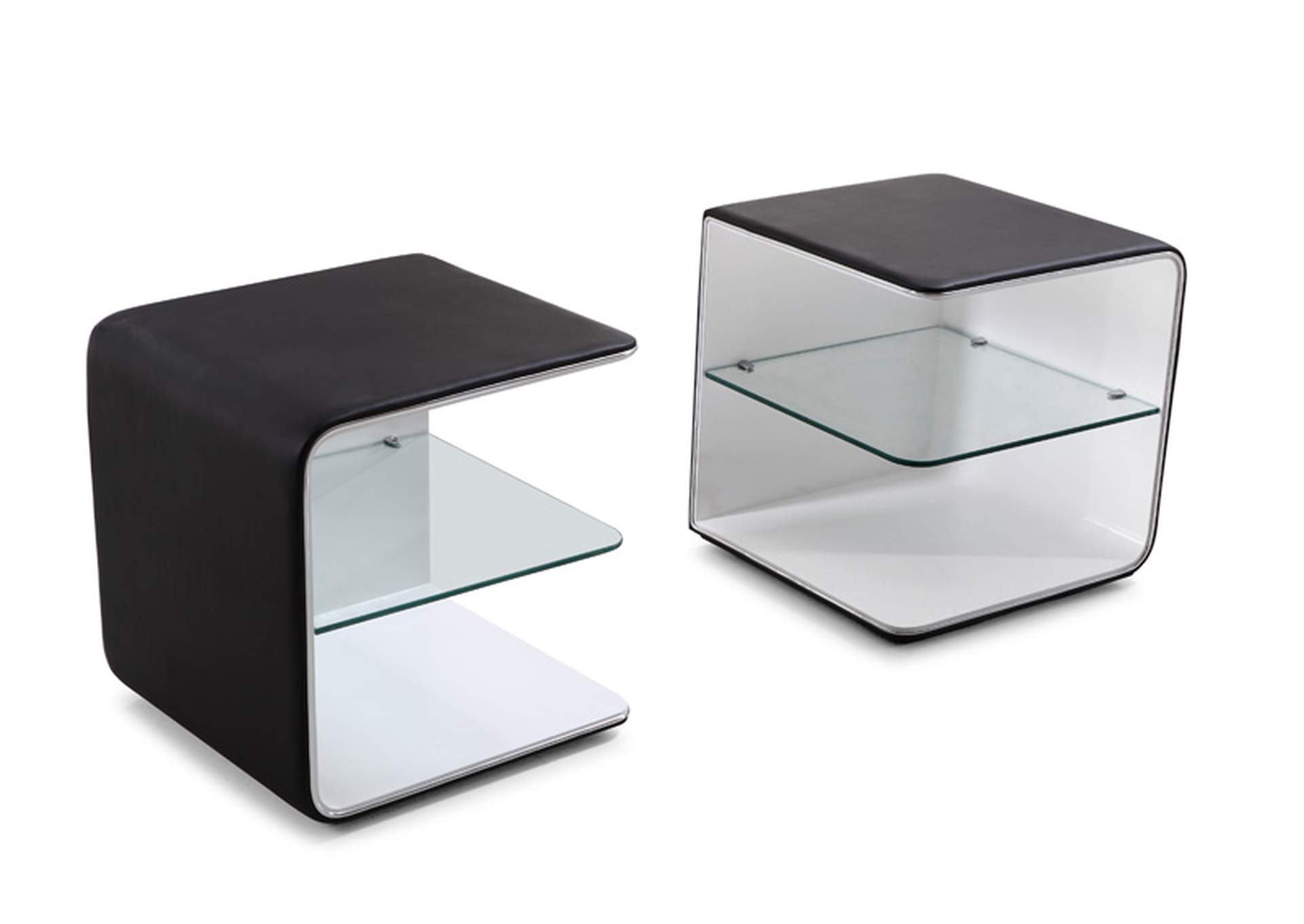 Wave Nightstand In Black & White image 1