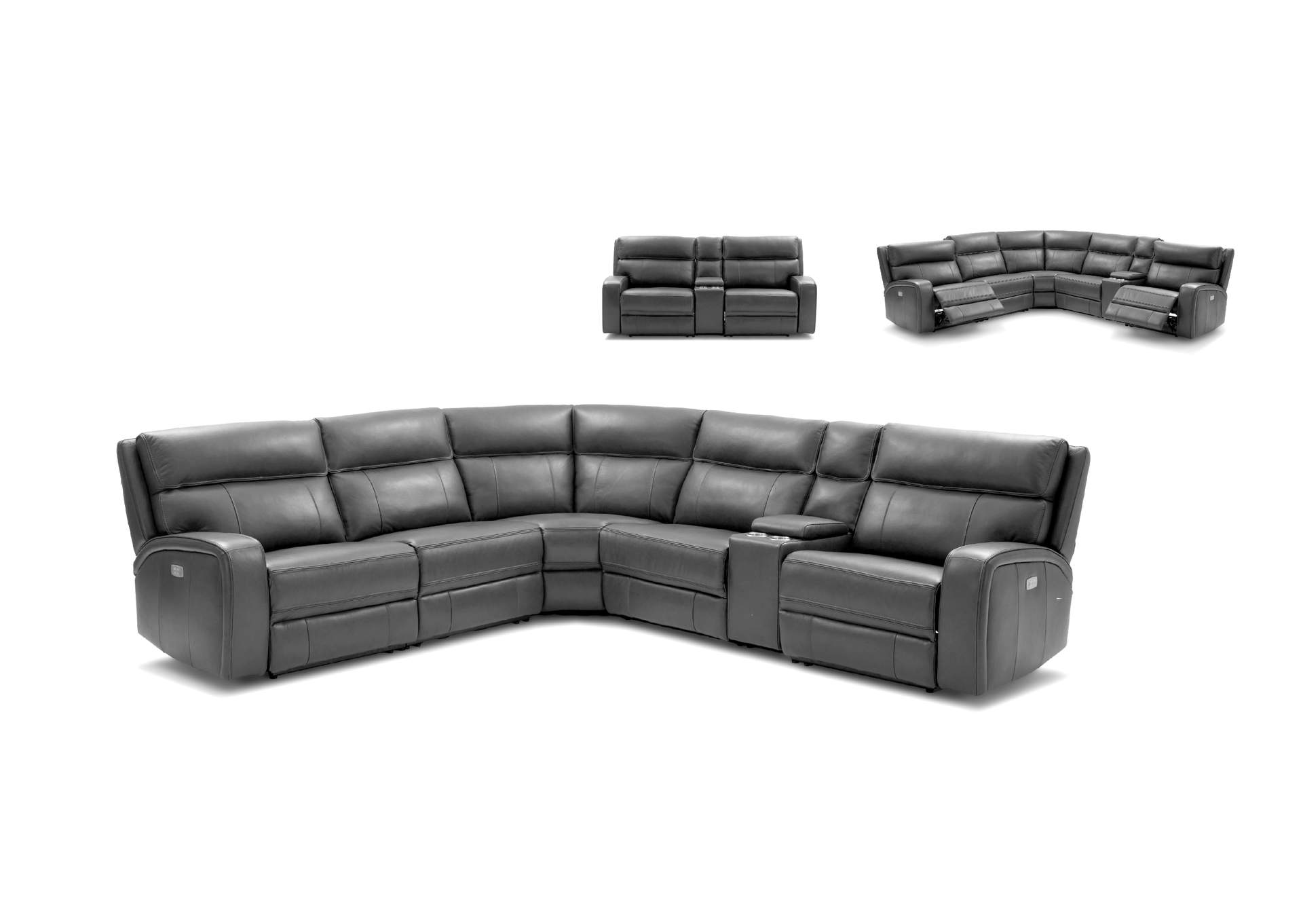 Cozy Motion Sectional In Grey image 1