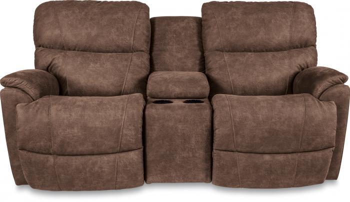 La-Z-Boy Trouper Reclining Console Loveseat with iClean Fabric 449724 E153775 image 1