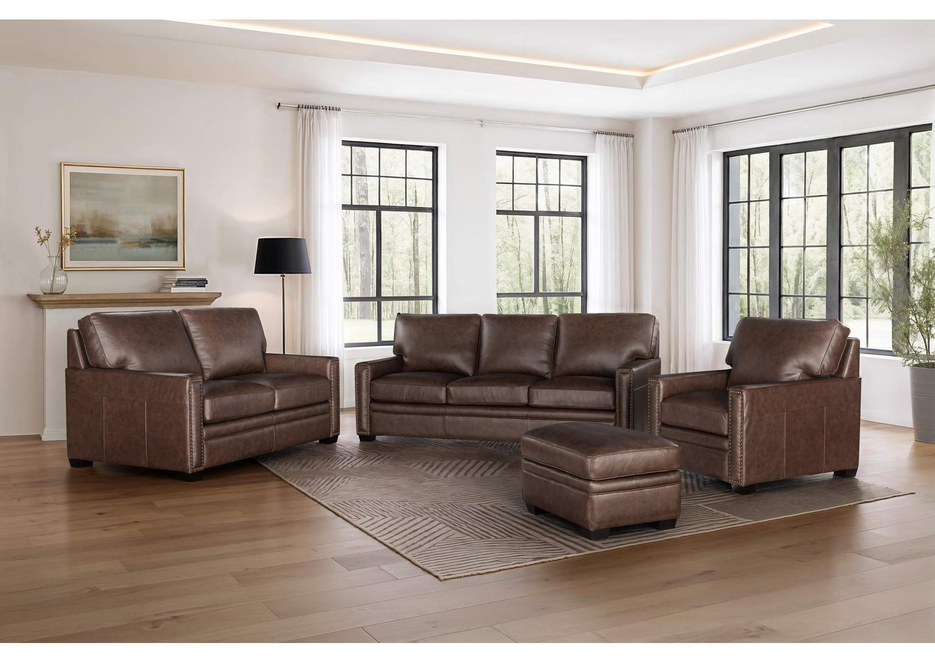 Cambria (Vn) 1995 Dalton Ottoman 41936S Brown Chestnut Leather image 3