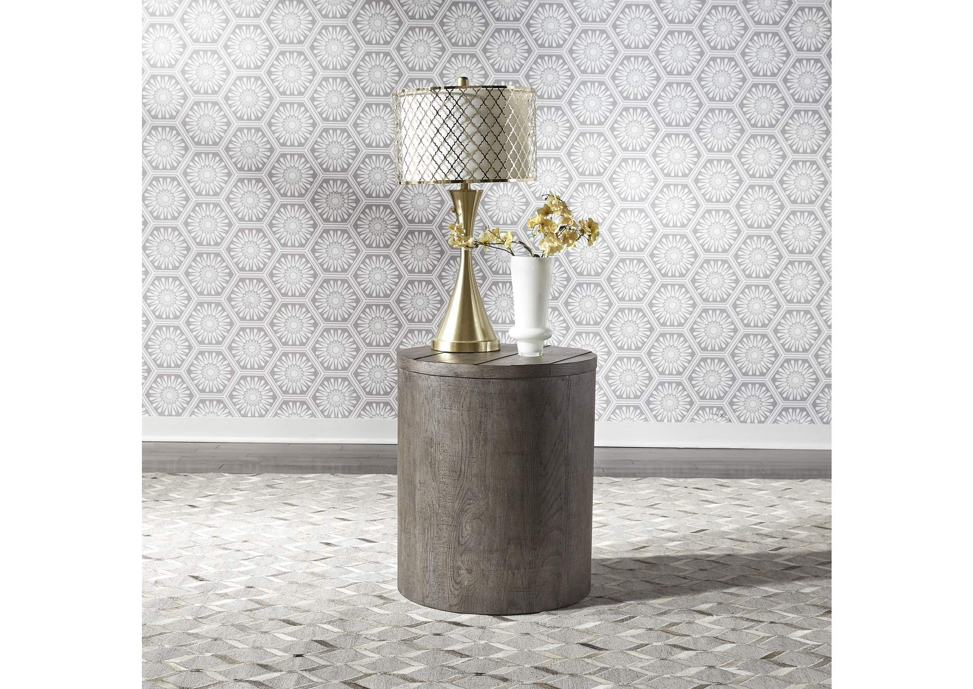 Modern Farmhouse Drum End Table