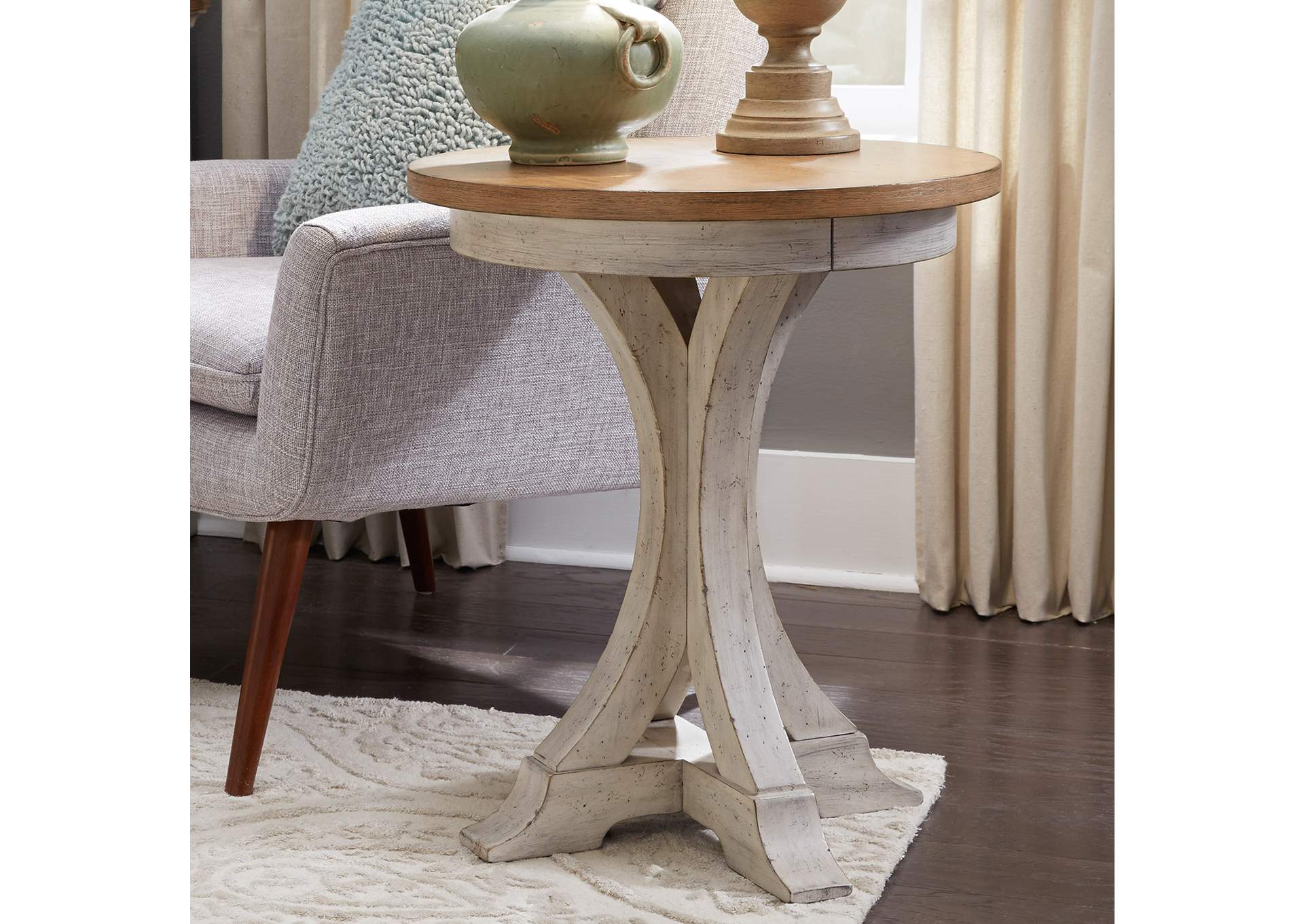 Farmhouse Reimagined Round Chair Side Table