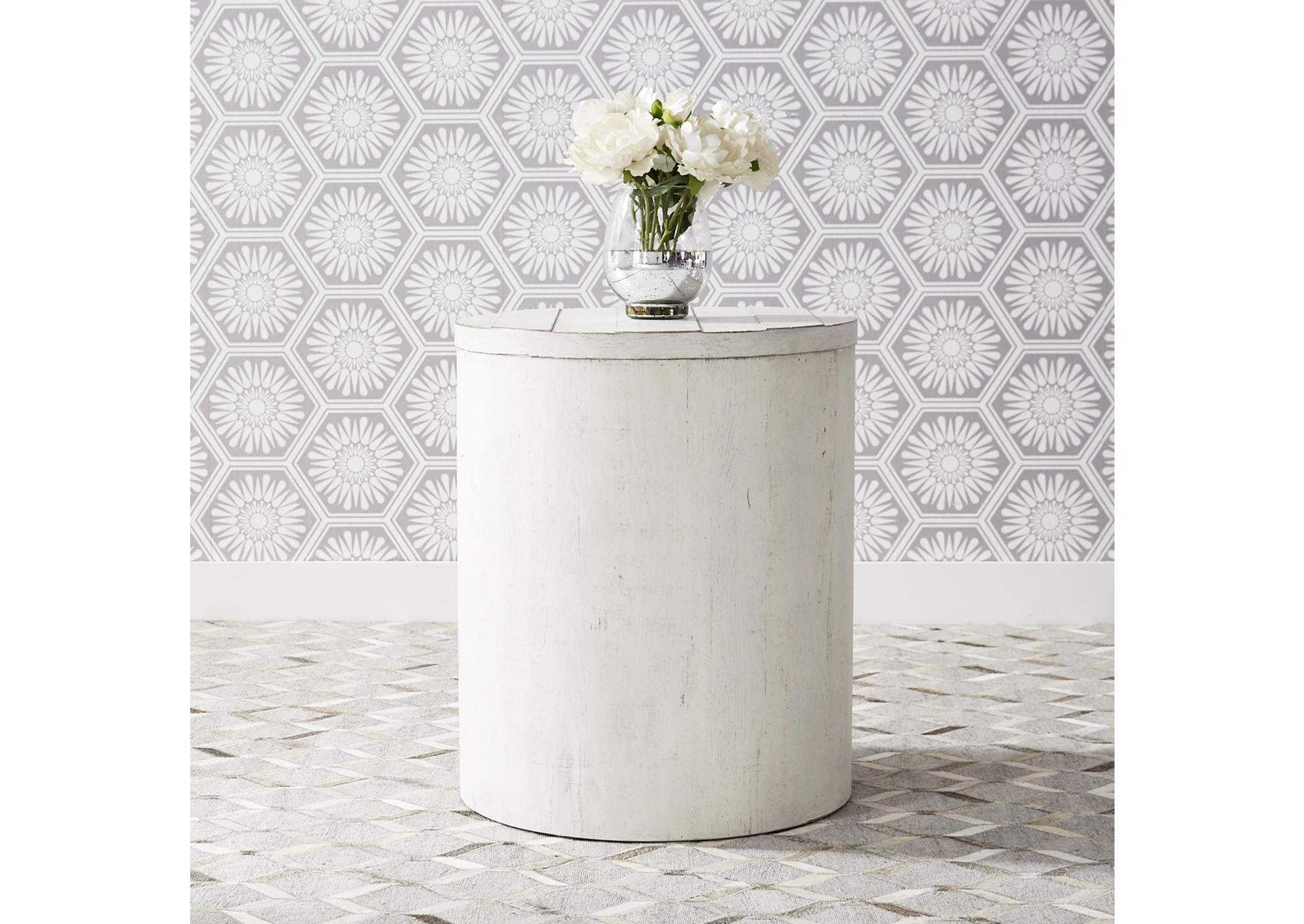 Modern Farmhouse Drum End Table