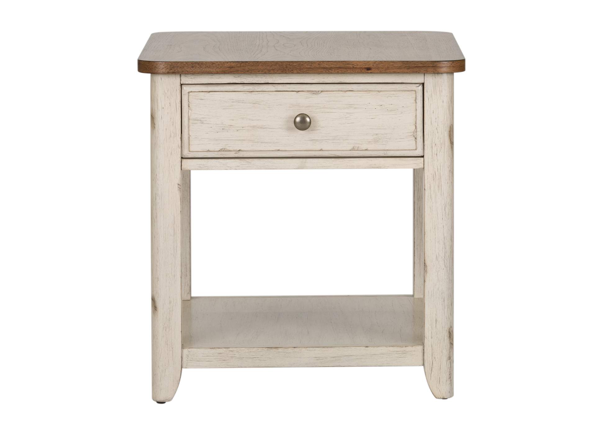 Farmhouse Reimagined End Table with Basket