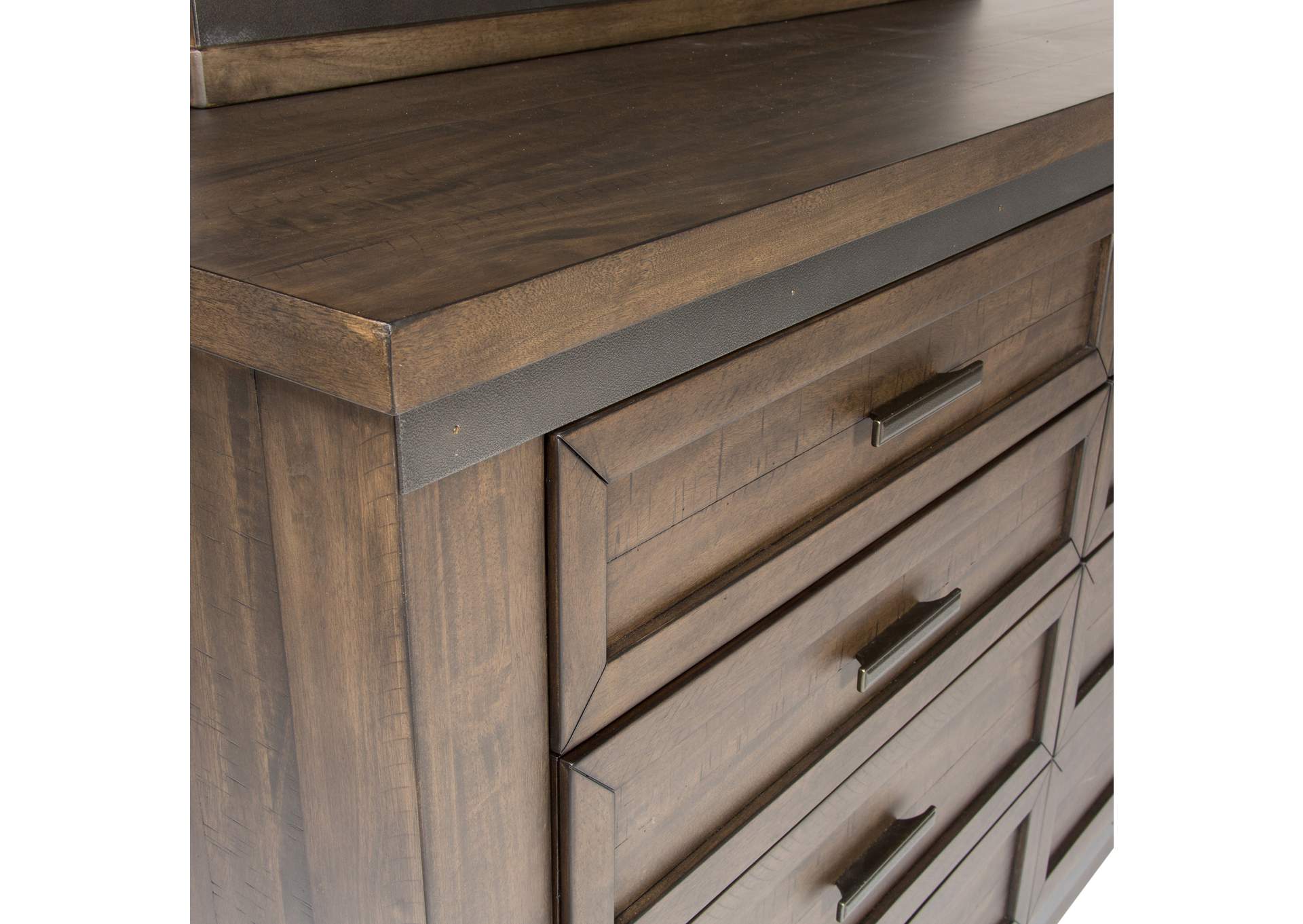 Thornwood Hills King Two Sided Storage Bed, Dresser & Mirror, Chest, Nightstand