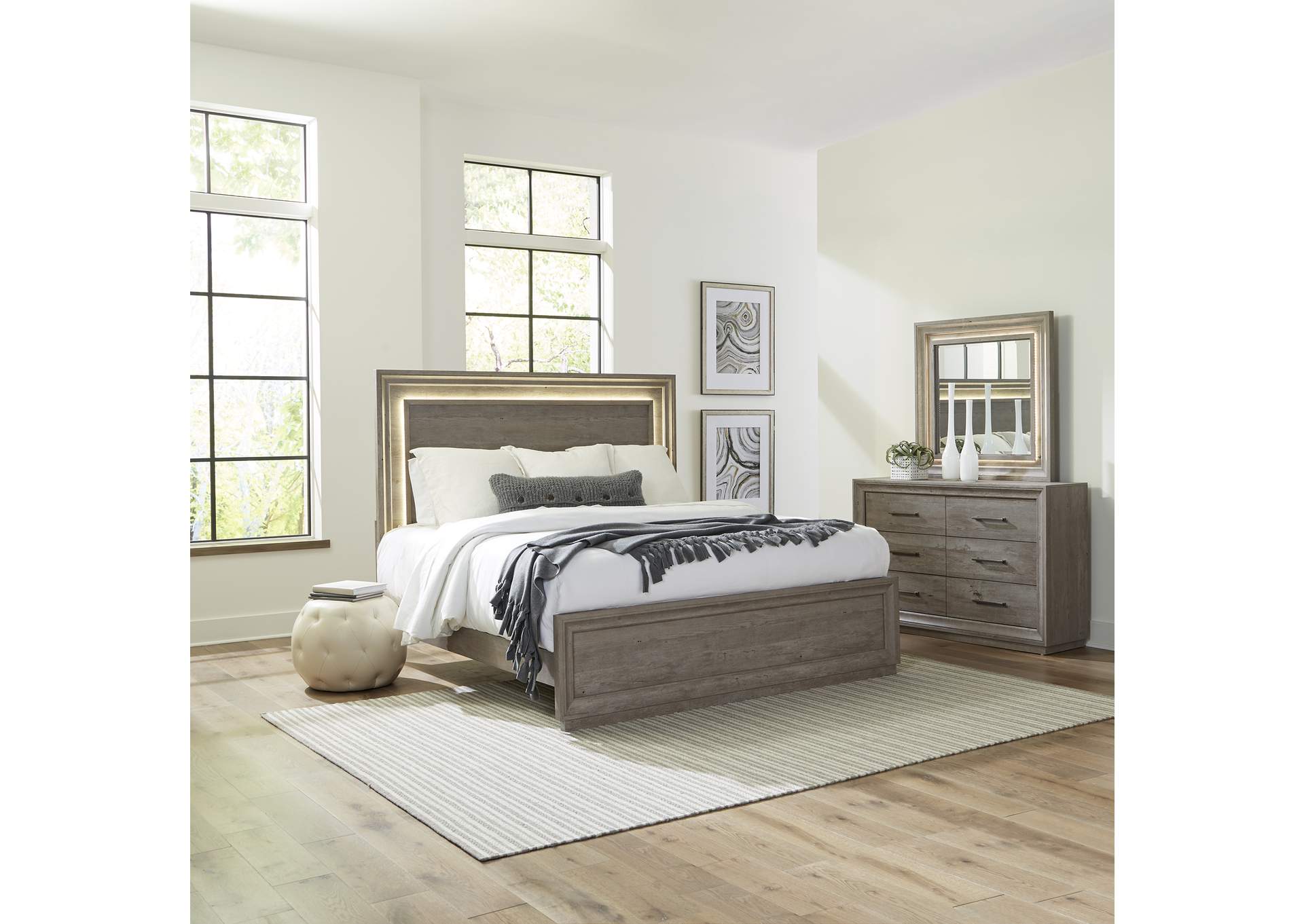 Horizons Queen Panel Bed, Dresser & Mirror