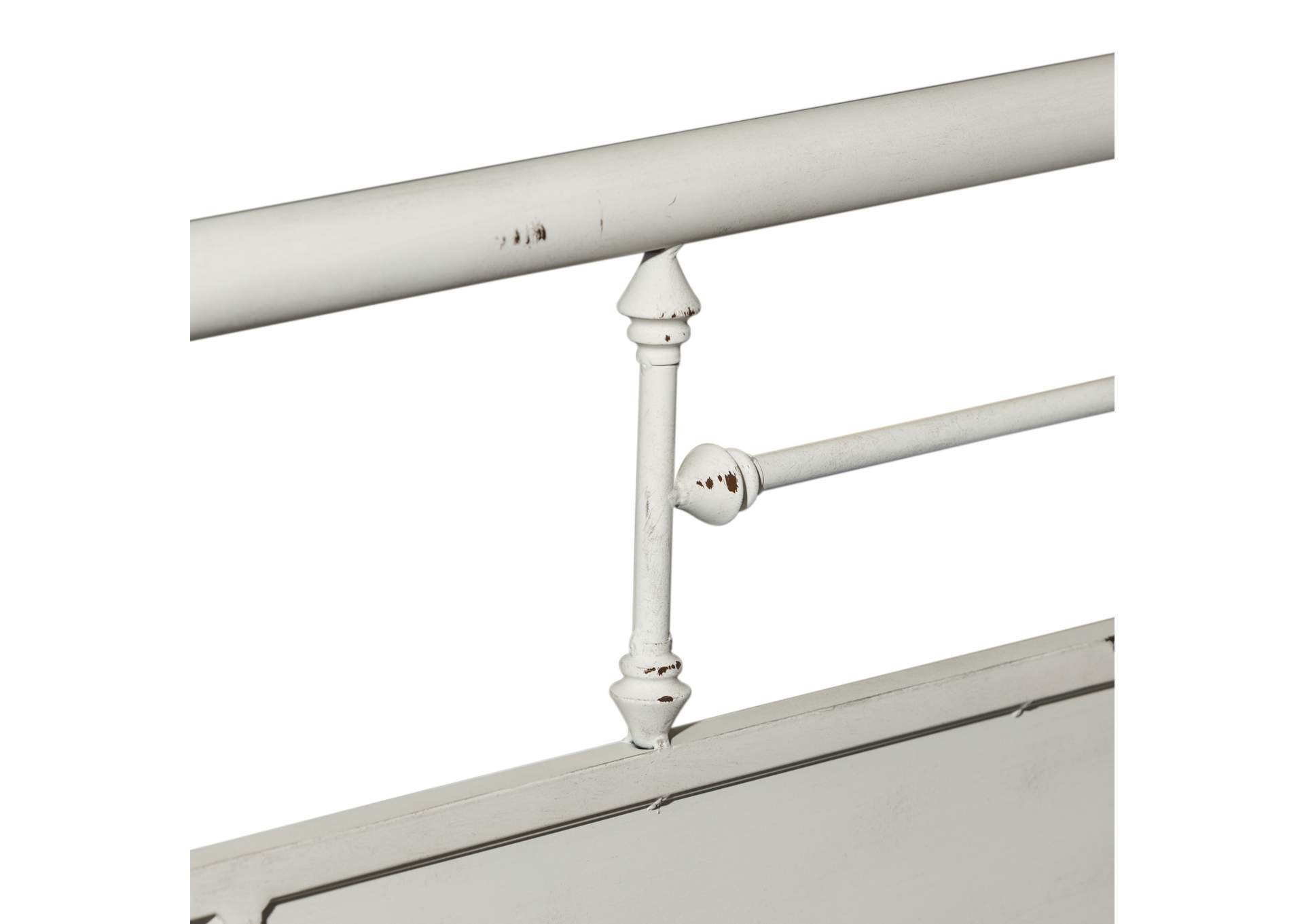 Vintage Series Queen Metal Bed - Antique White