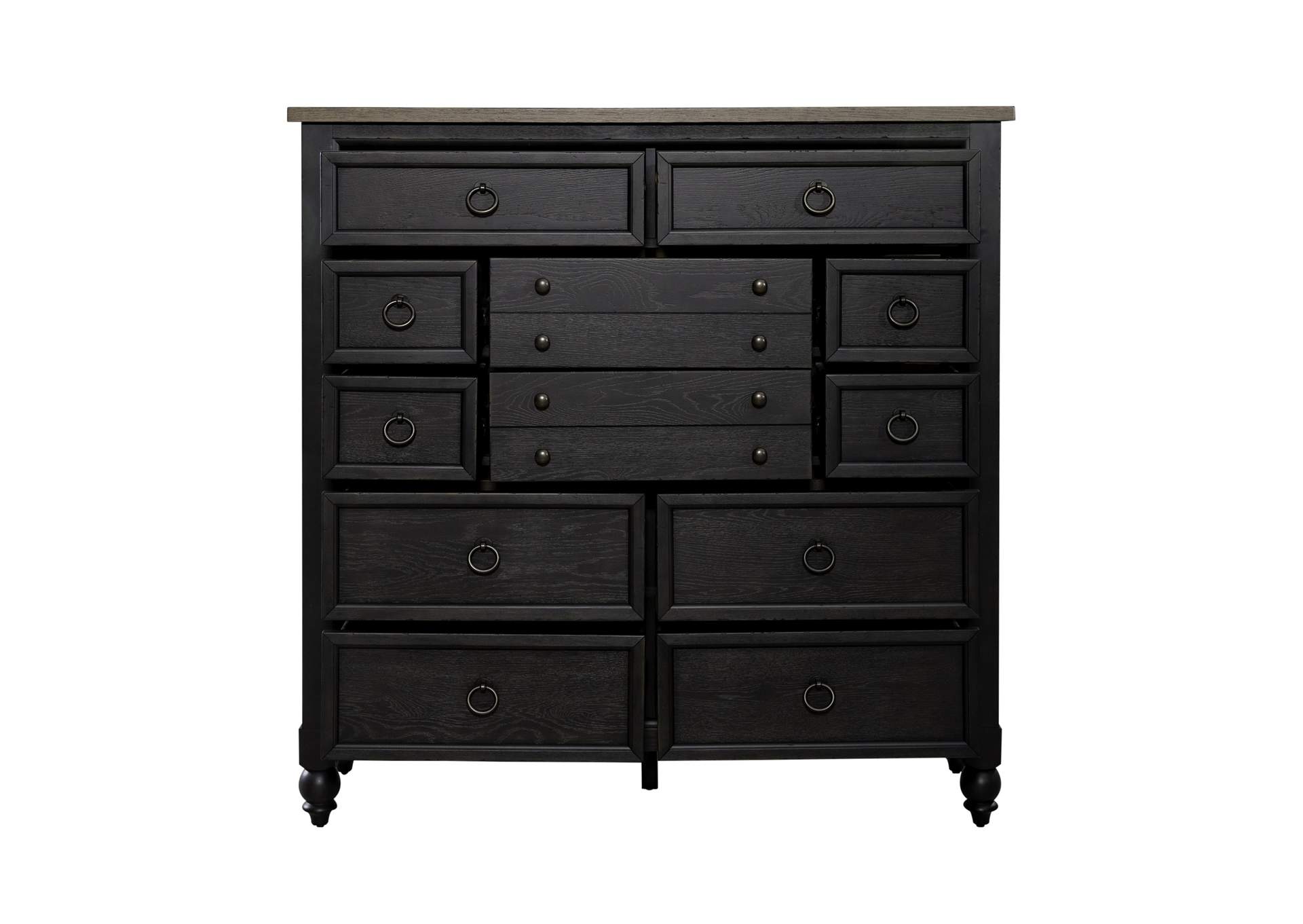 Americana Farmhouse 12 Drawer Chesser - Black