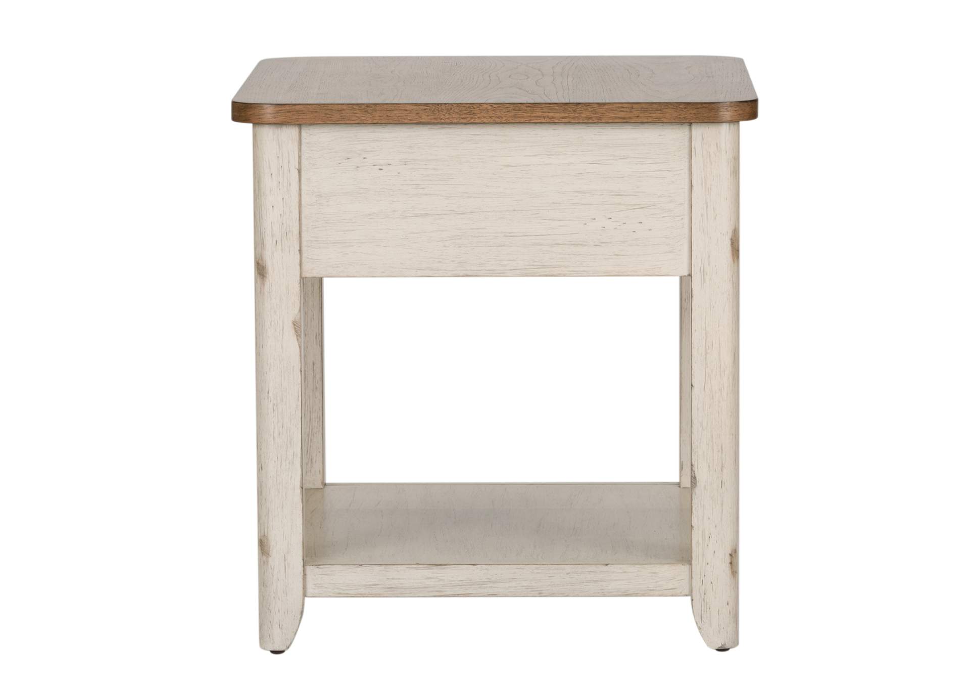 Farmhouse Reimagined End Table with Basket
