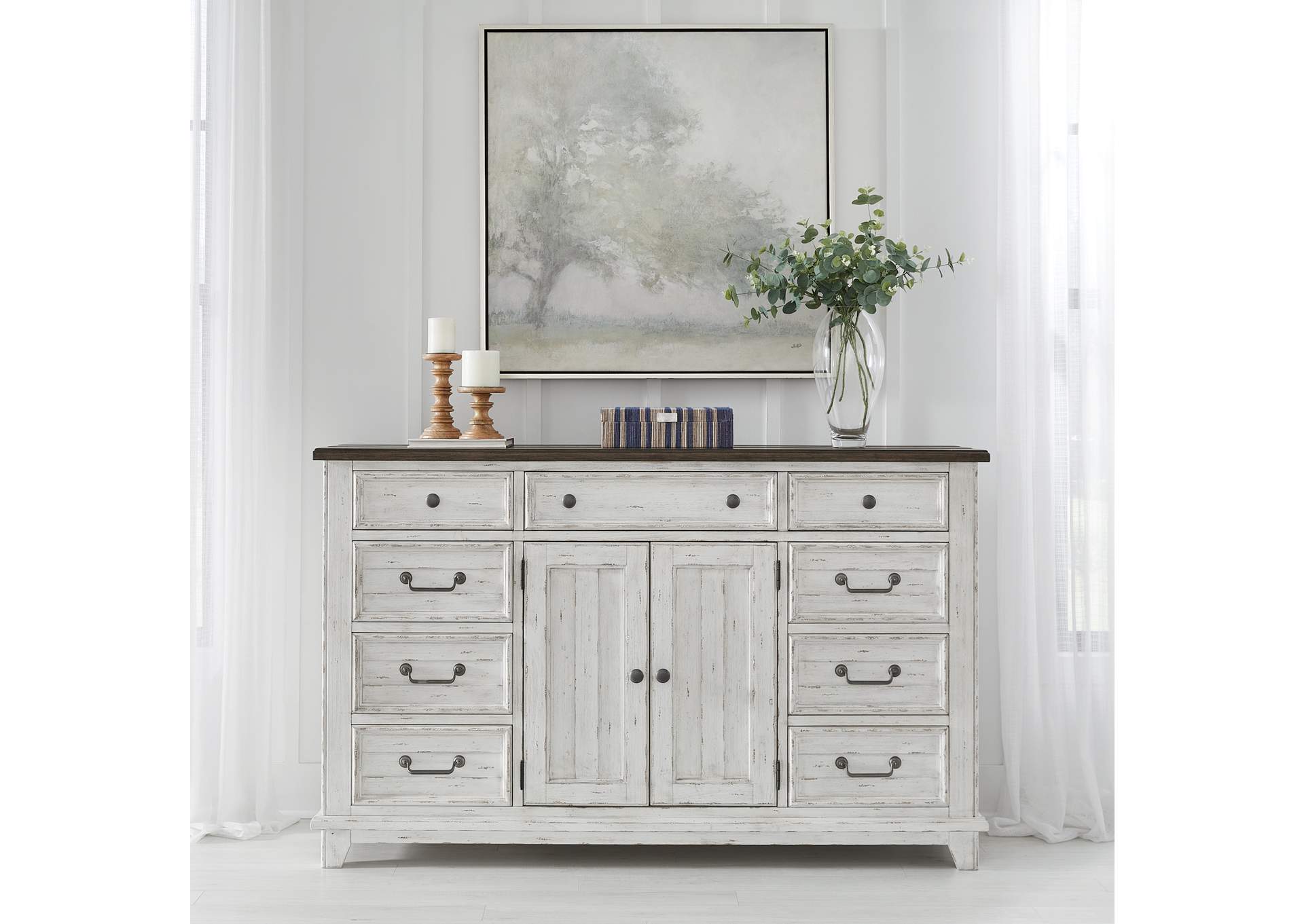 River Place 2 Door 9 Drawer Dresser