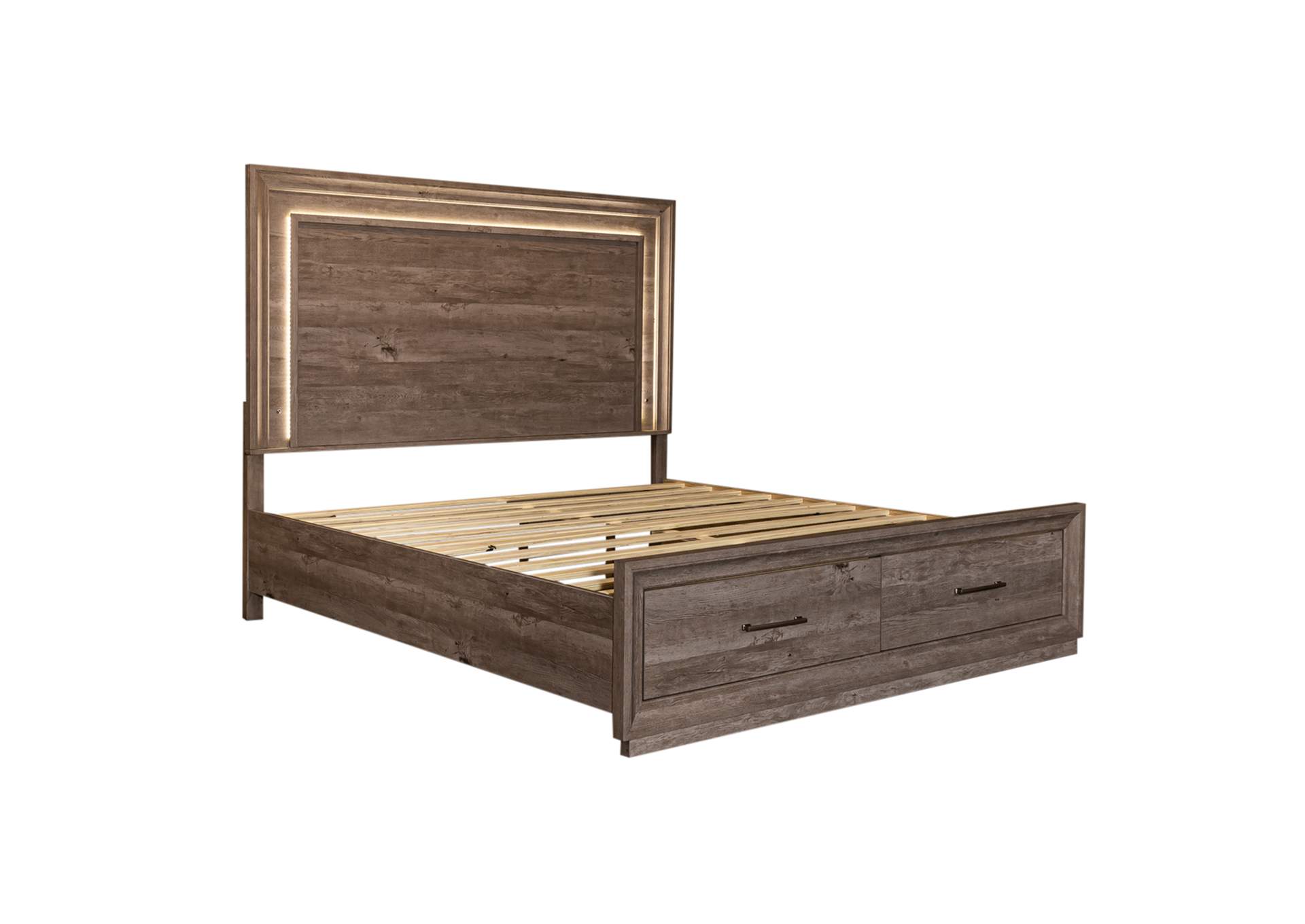 Horizons King Storage Bed, Dresser & Mirror, Nightstand