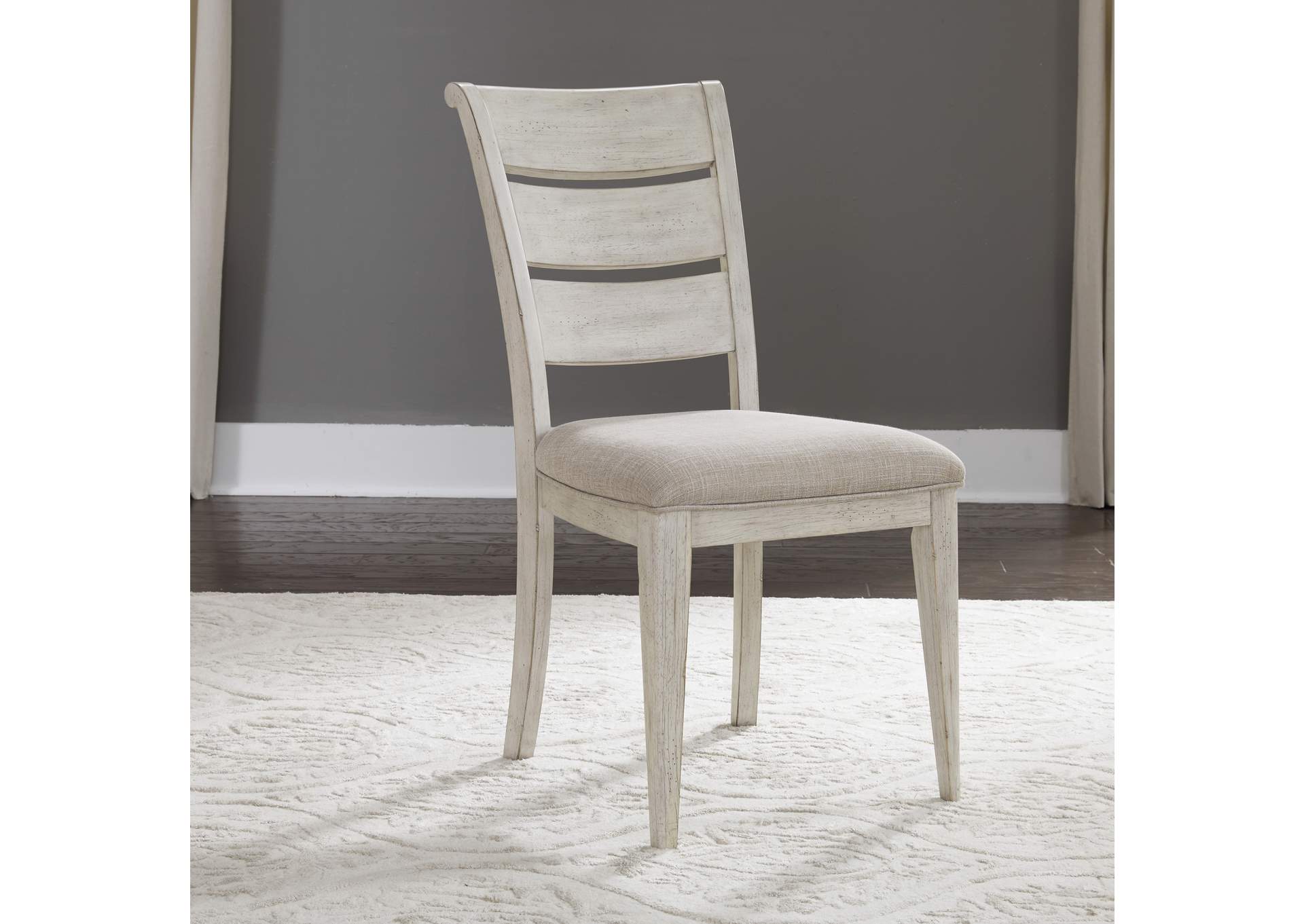 Farmhouse Reimagined Ladder Back Upholstered Side Chair (RTA)