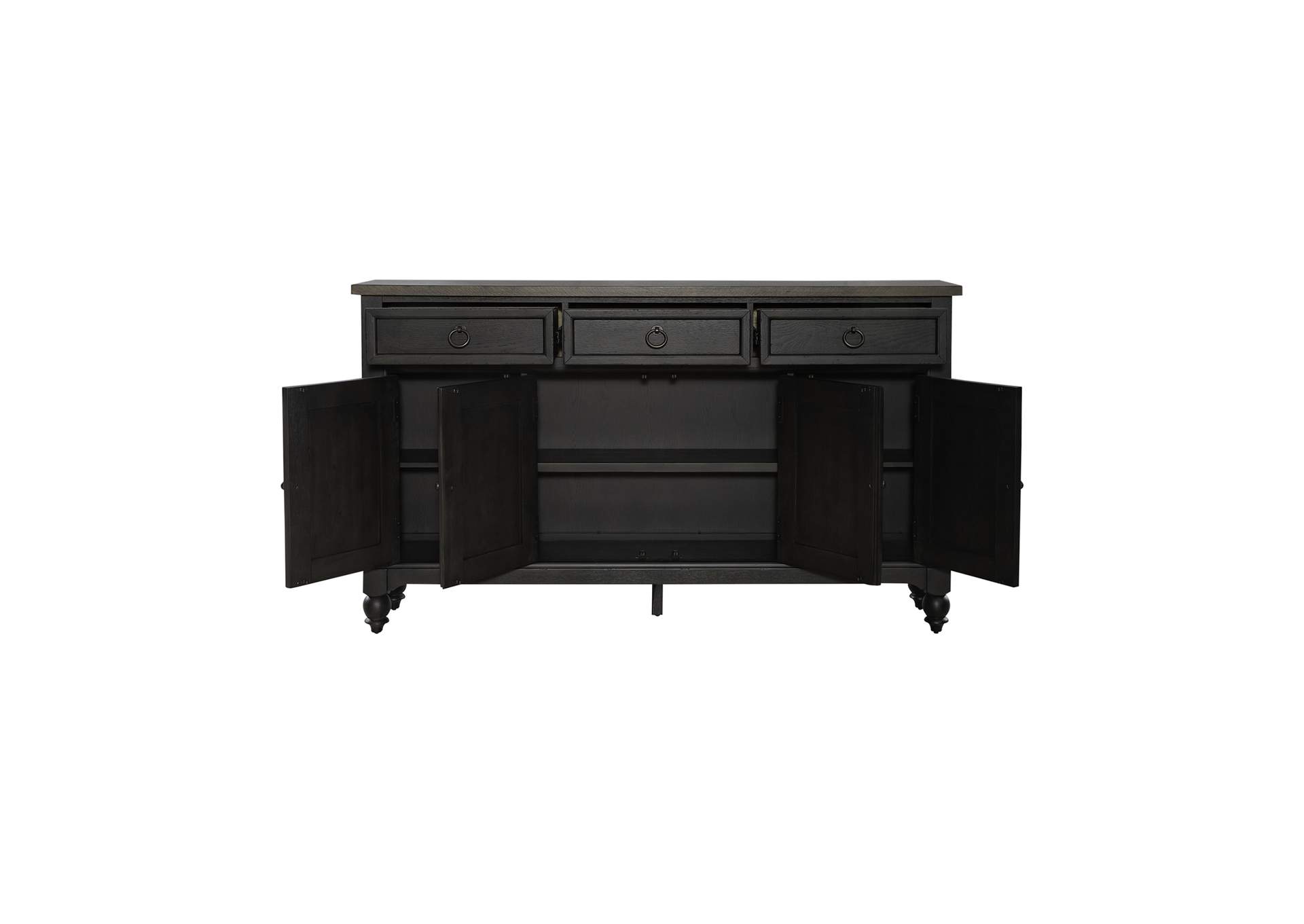 Americana Farmhouse Hall Buffet - Black