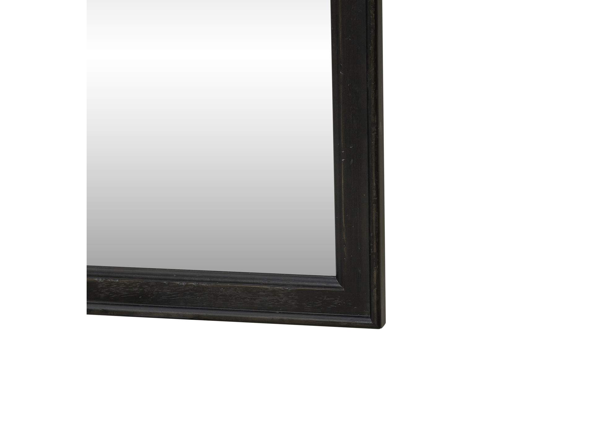 Americana Farmhouse Landscape Mirror - Black