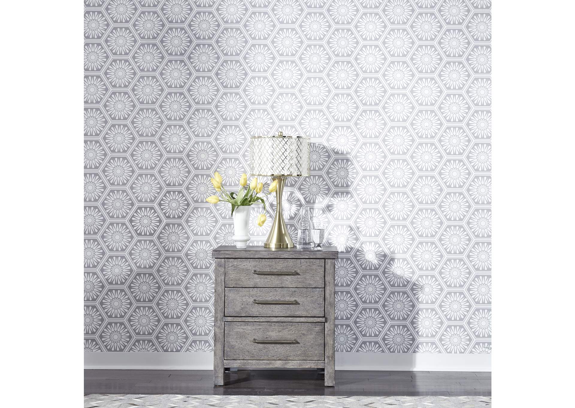 Modern Farmhouse 3 Drawer Nightstand