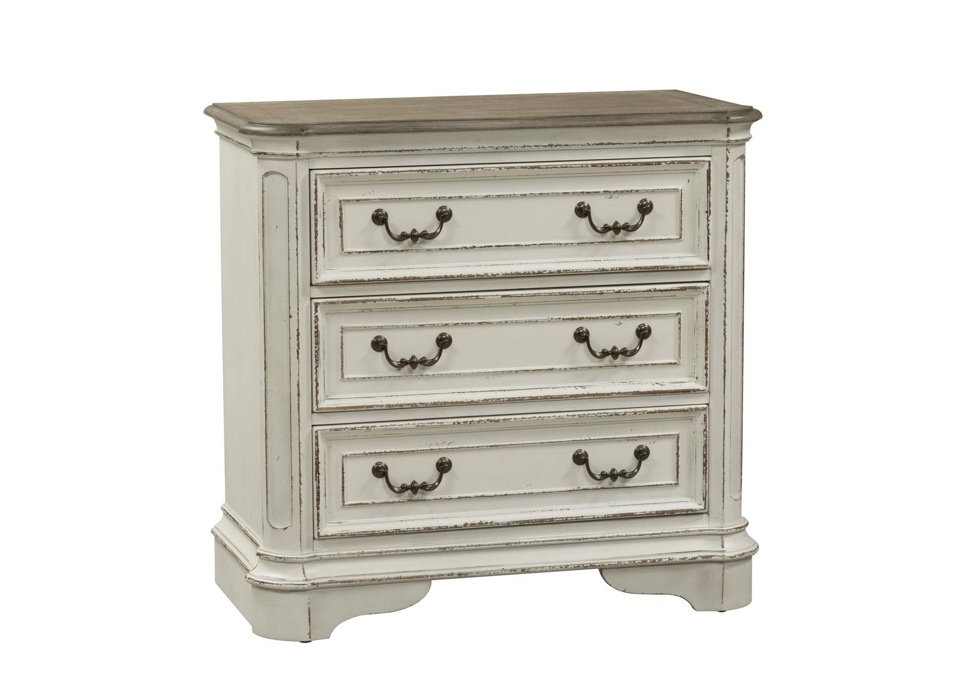 Magnolia Manor 3 Drawer Bedside Chest with Charging Station