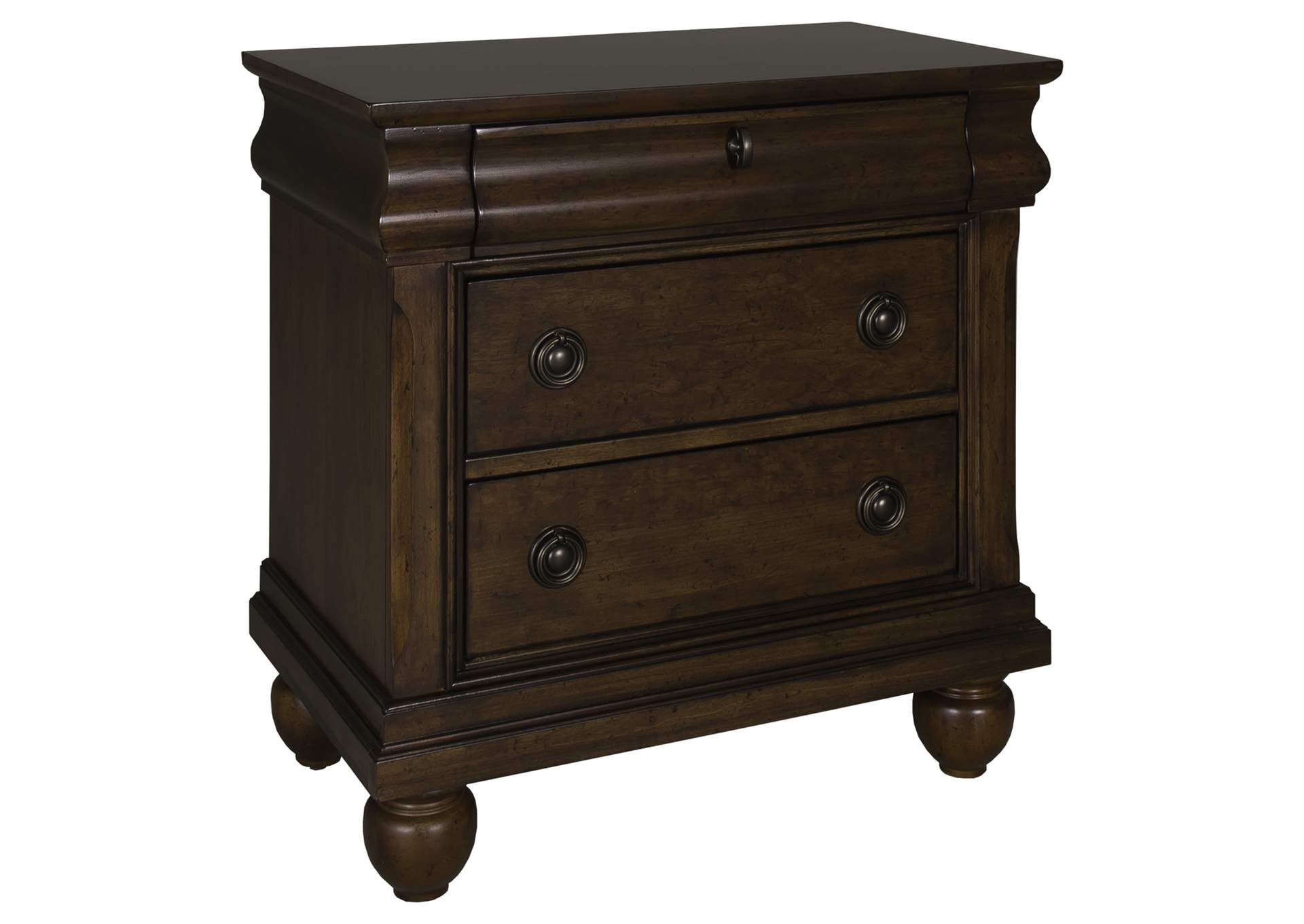 Rustic Traditions California King Sleigh Bed, Dresser & Mirror, Nightstand