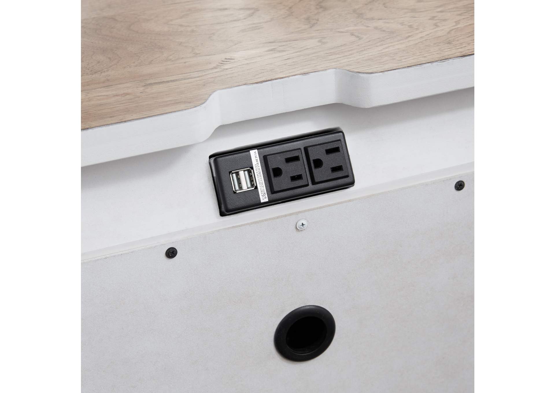 Farmhouse Reimagined 3 Drawer Nightstand with Charging Station
