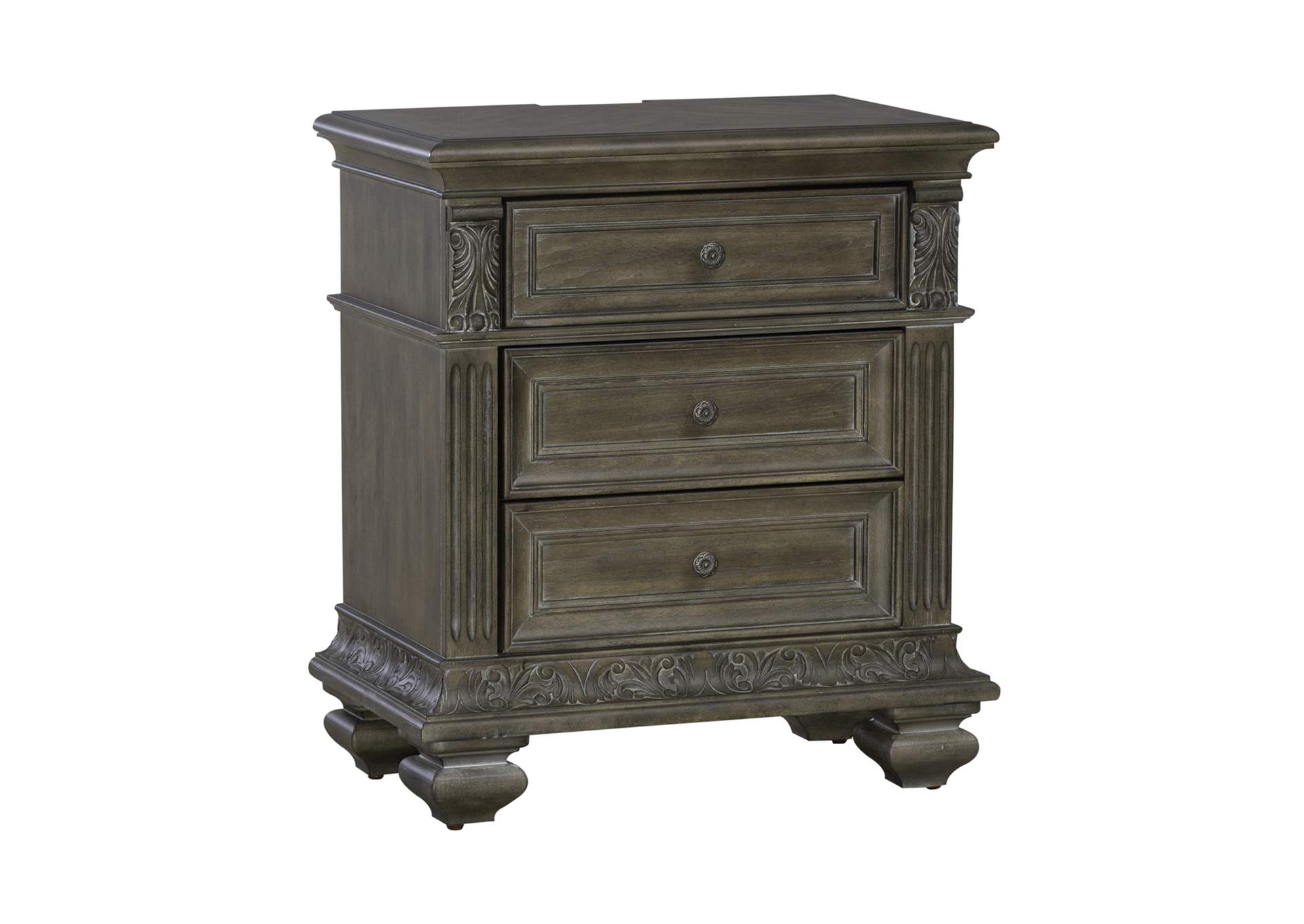 Carlisle Court 3 Drawer Nightstand with Charging Station