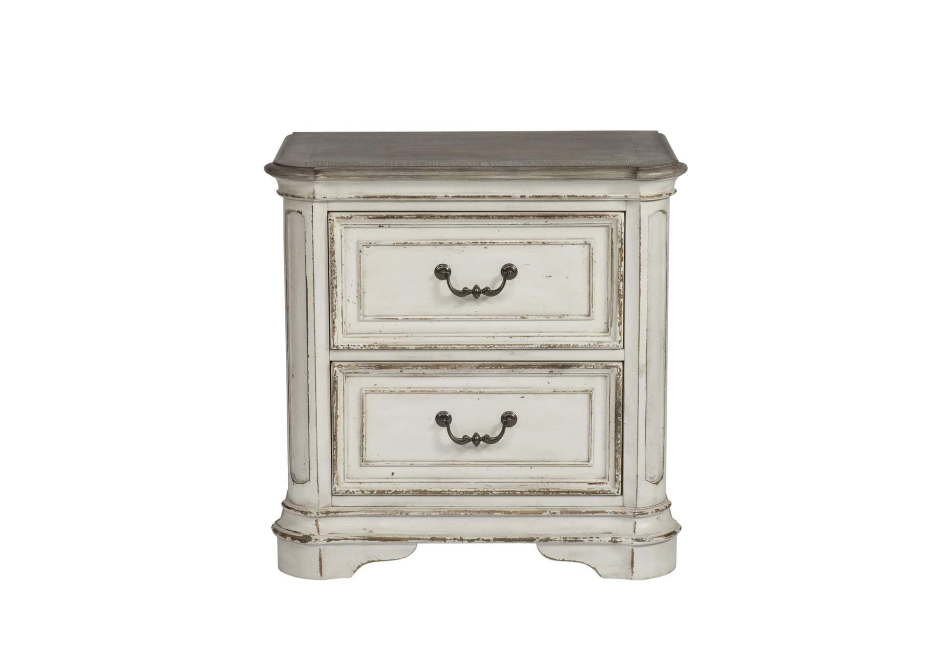 Magnolia Manor Queen Upholstered Bed, Dresser & Mirror, Nightstand