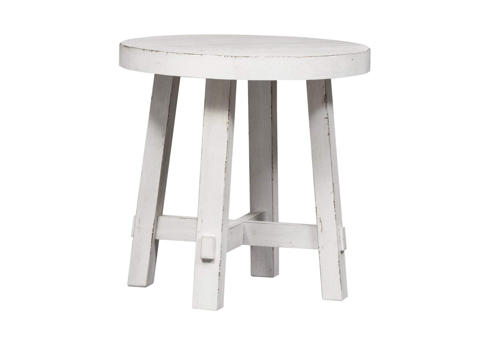 Modern Farmhouse Splay Leg Round End Table