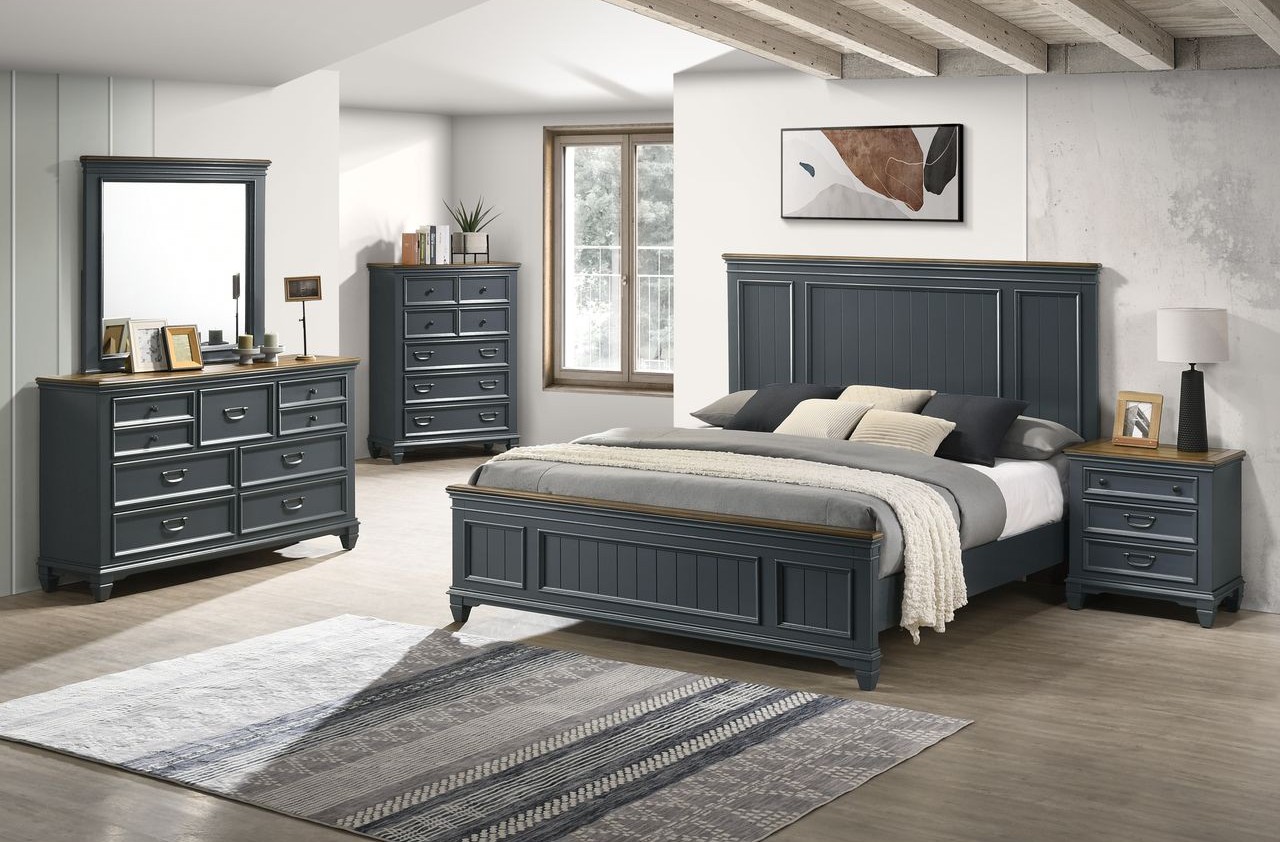 C8309G Blue Grey King 7PC Bedroom Set image 1