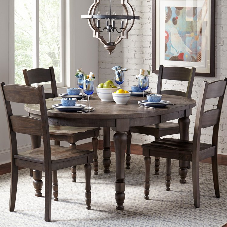 Madison County Round High-Low Extendable 7PC Dining Set image 1