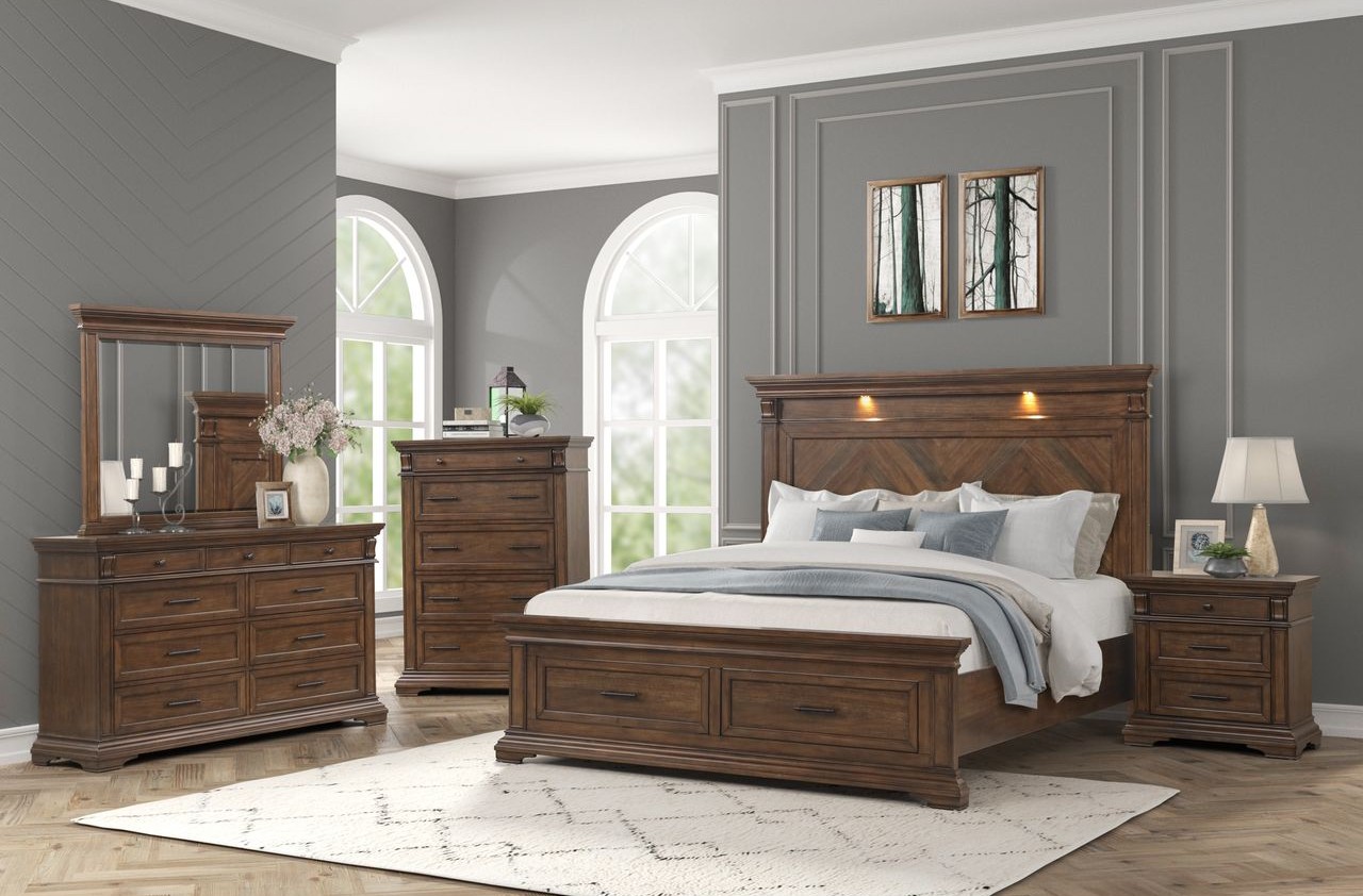 C0439A Brown King 7PC Bedroom Set image 1