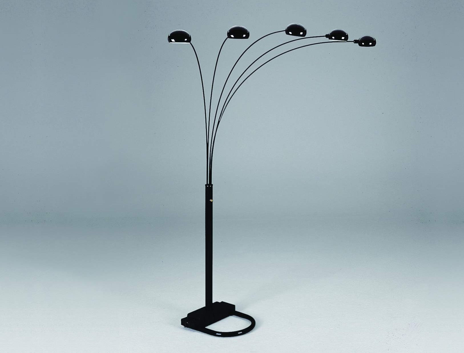 PEACOCK SHADE FLOOR LAMP BK 82"H image 1