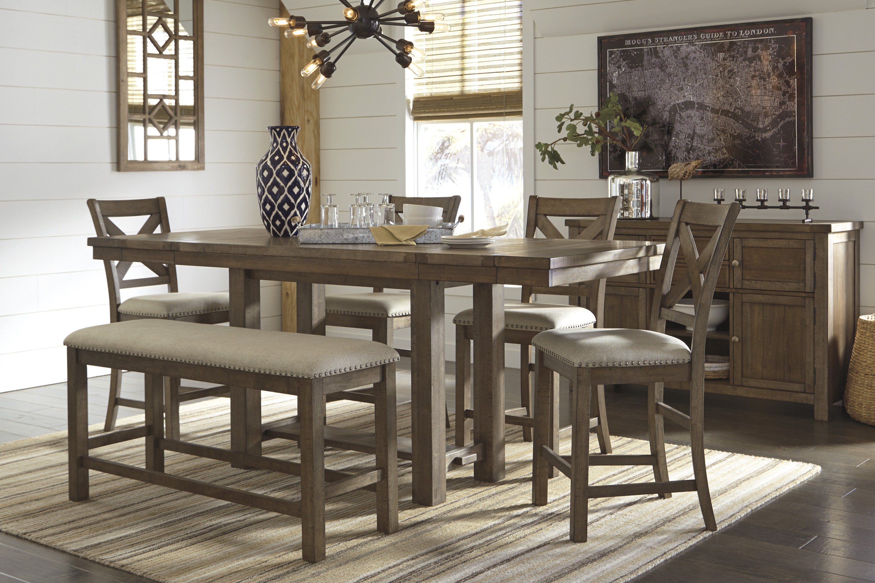 Moriville 6PC Counter Height Dining Set image 1