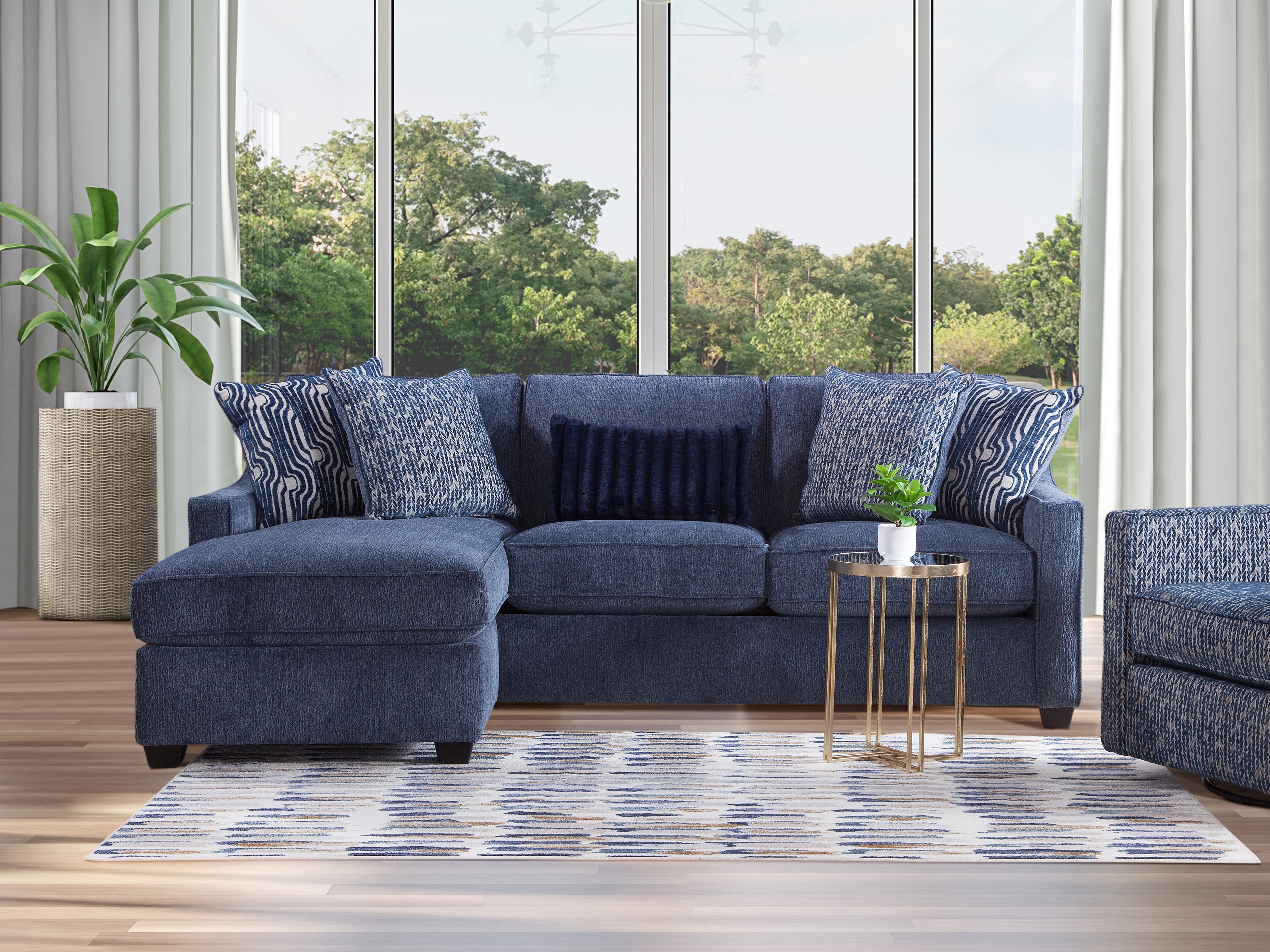BH1128 Bowmore Navy Sofa Chaise image 1