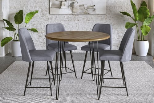 Brennan Grey 5PC Counter Height Dining Set image 1
