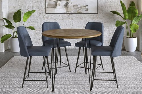 Brennan Blue 5PC Counter Height Dining Set image 1