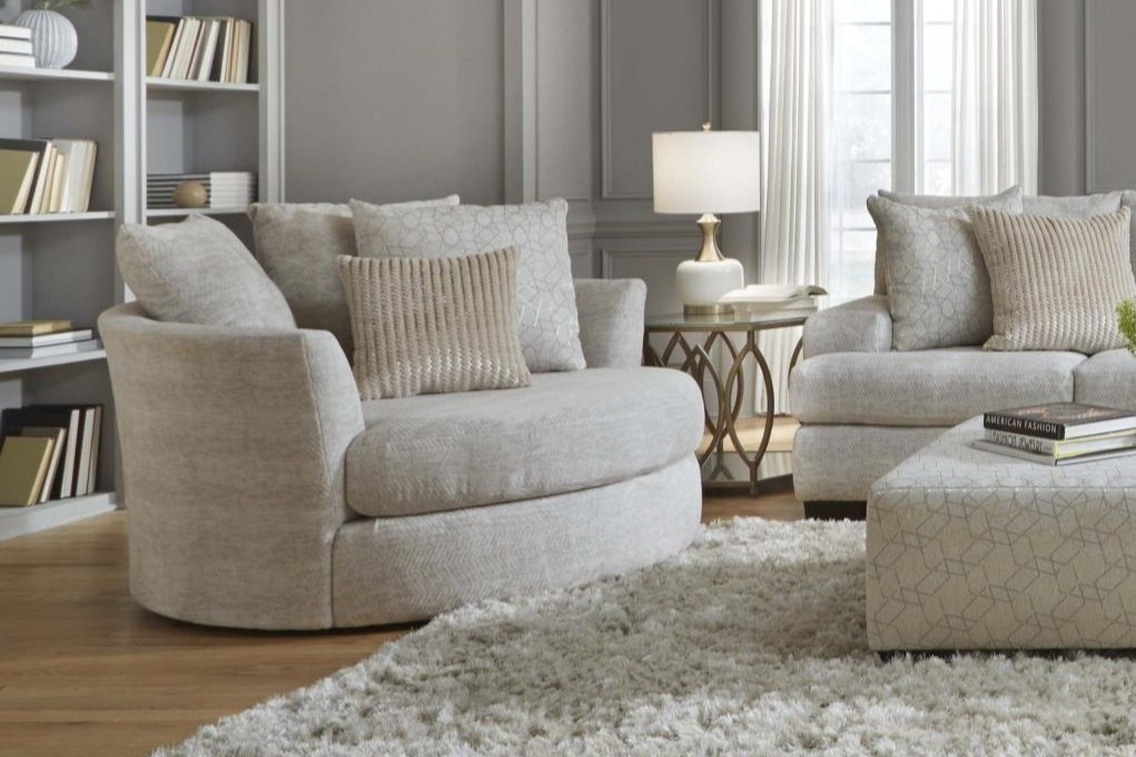 8784 Gabriella Zaftig Parchment Swivel Chair image 1