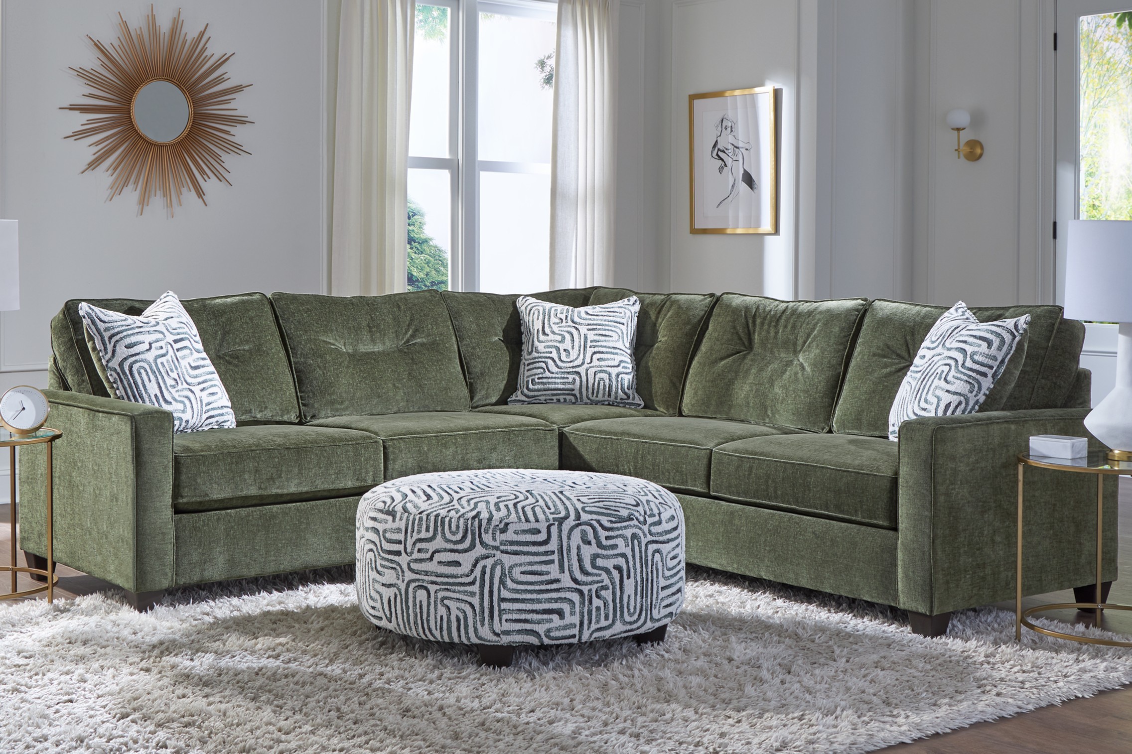 710 Braves Olive Sectional image 1